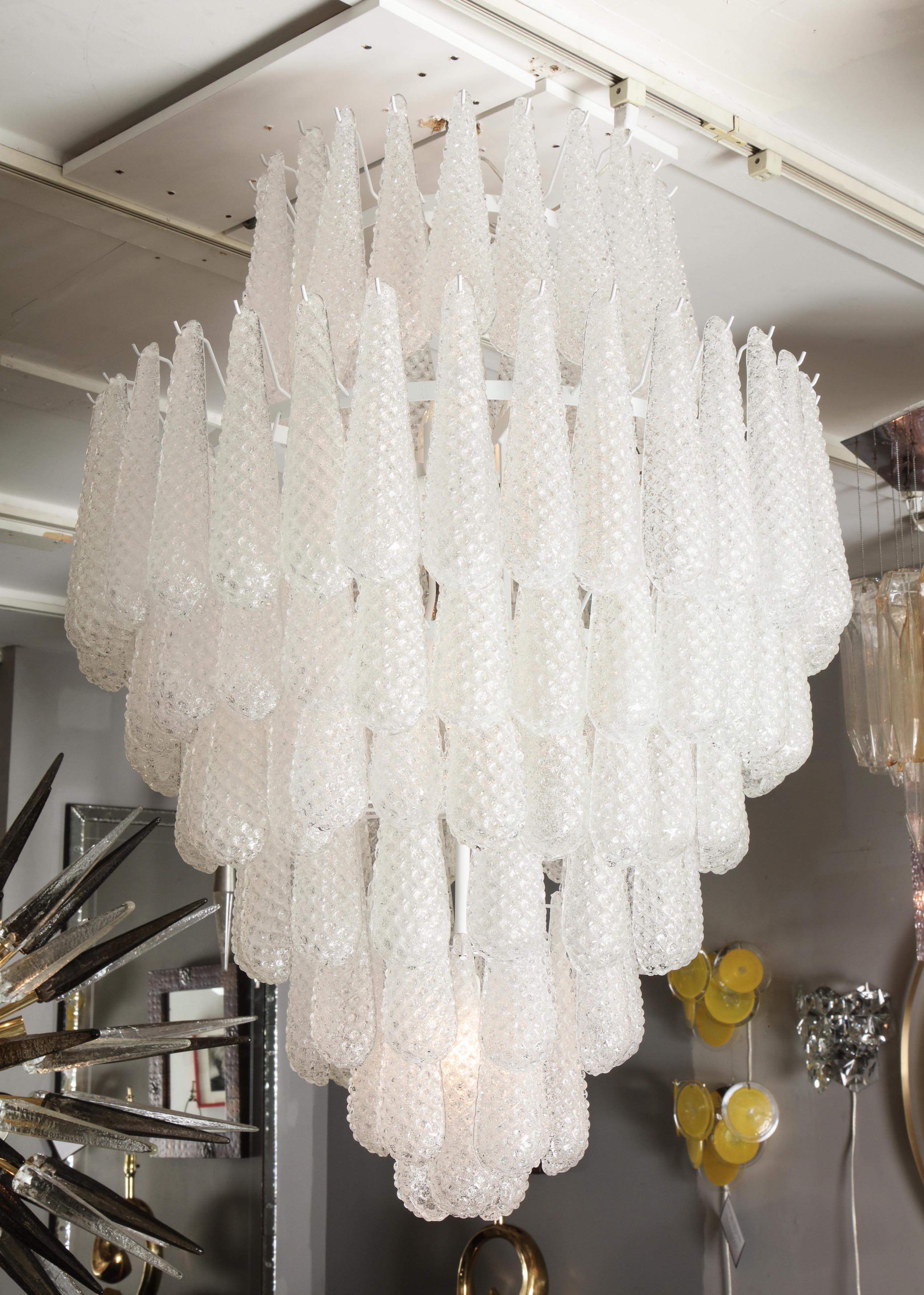 Custom Murano Honeycomb glass pendant chandelier.