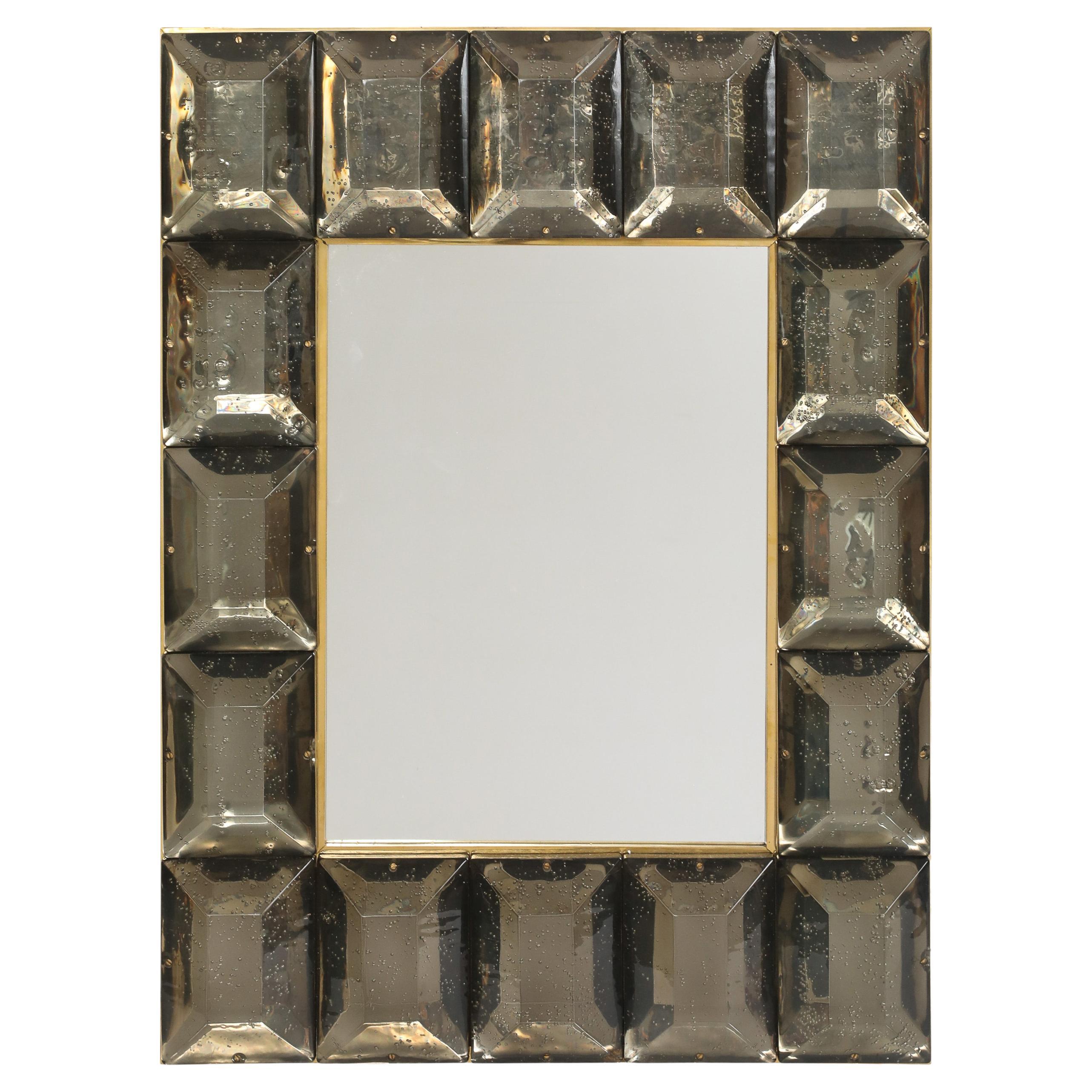 Custom Murano Smoked Glass Mirror