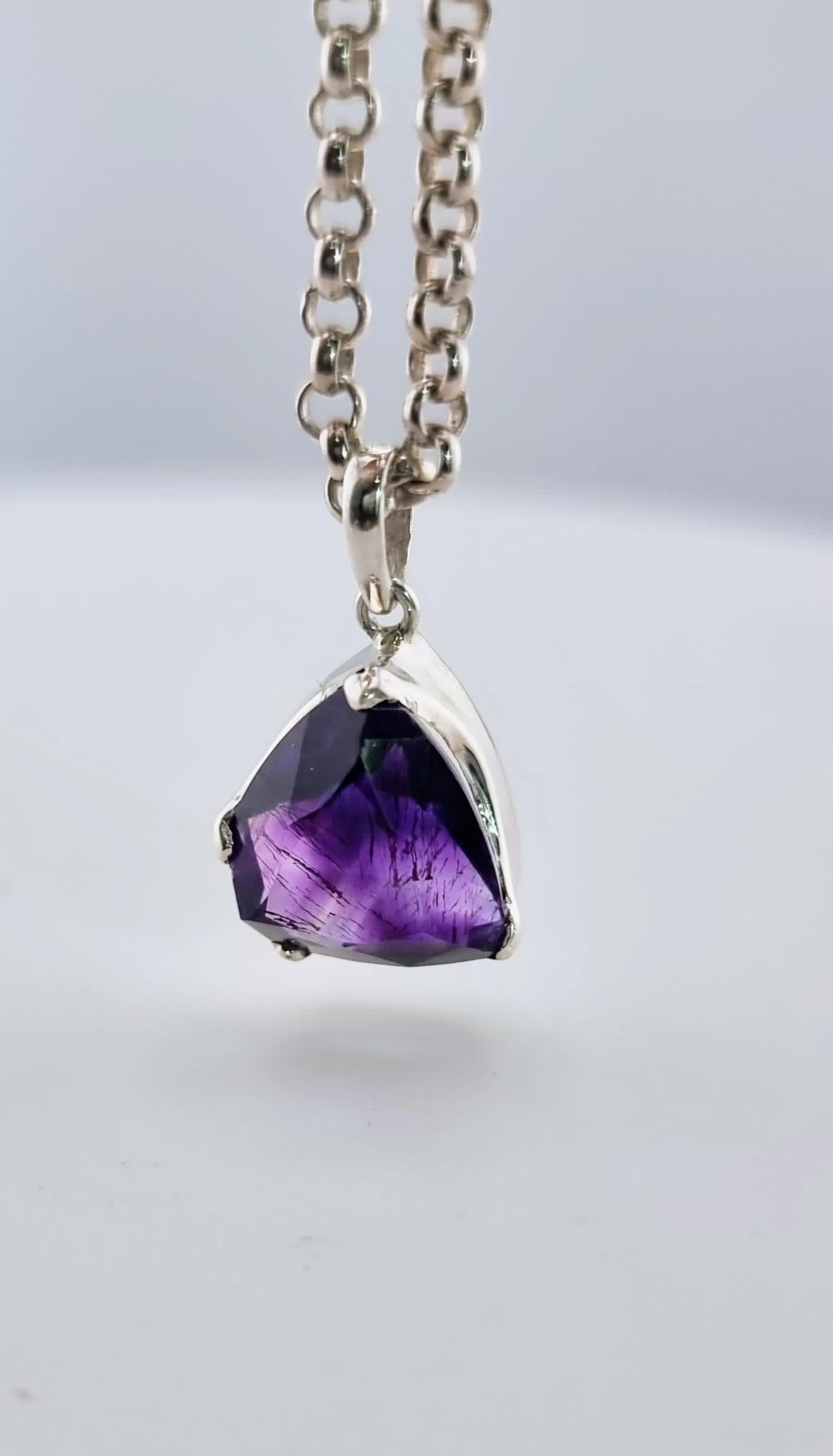 Women's or Men's Custom Natural Amethyst Necklace Pendant