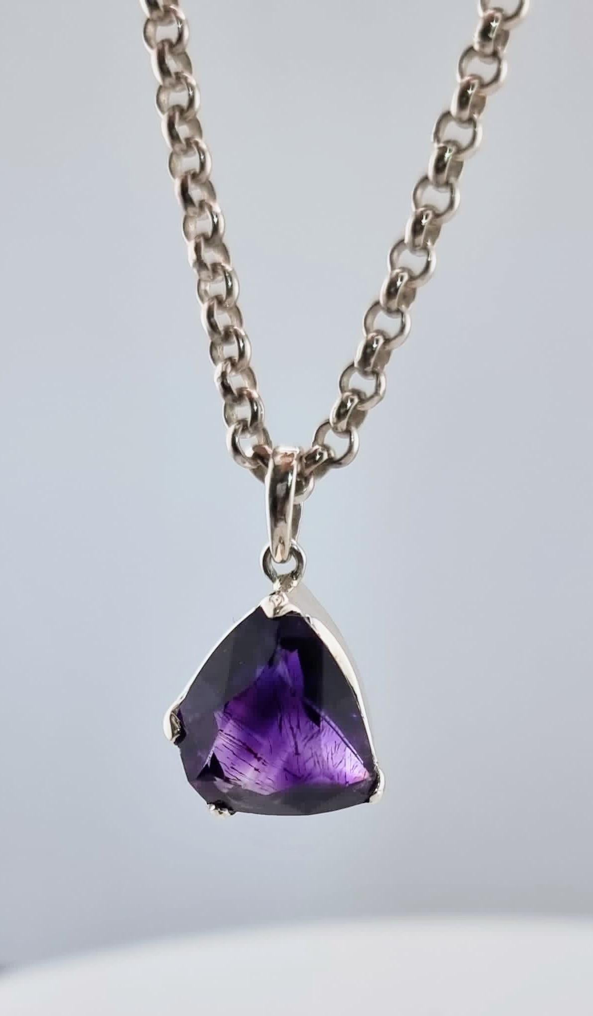 Custom Natural Amethyst Necklace Pendant 1
