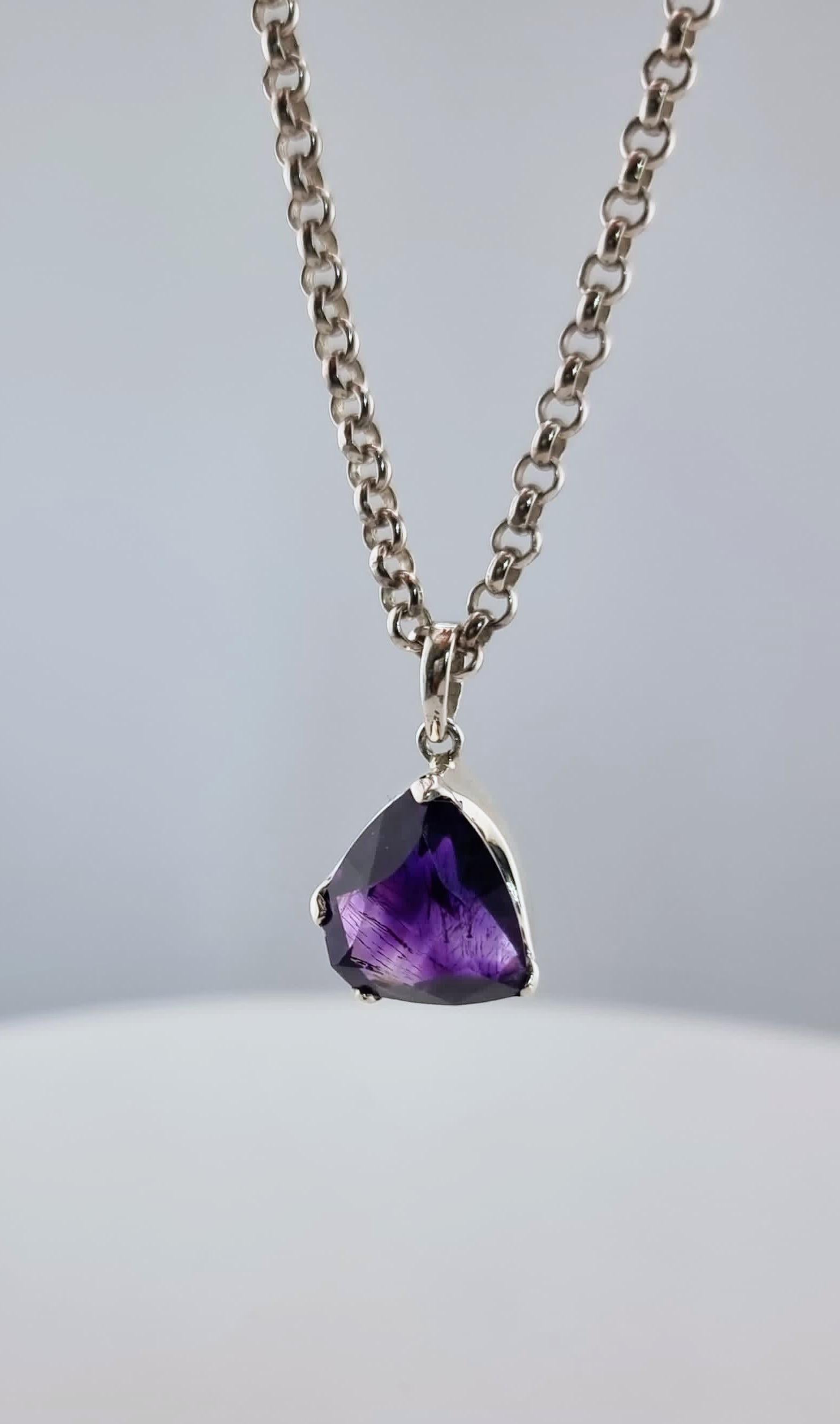 Custom Natural Amethyst Necklace Pendant 2