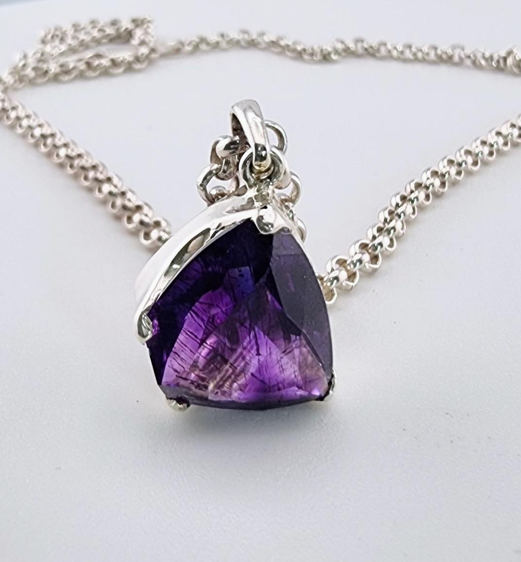 Custom Natural Amethyst Necklace Pendant 4