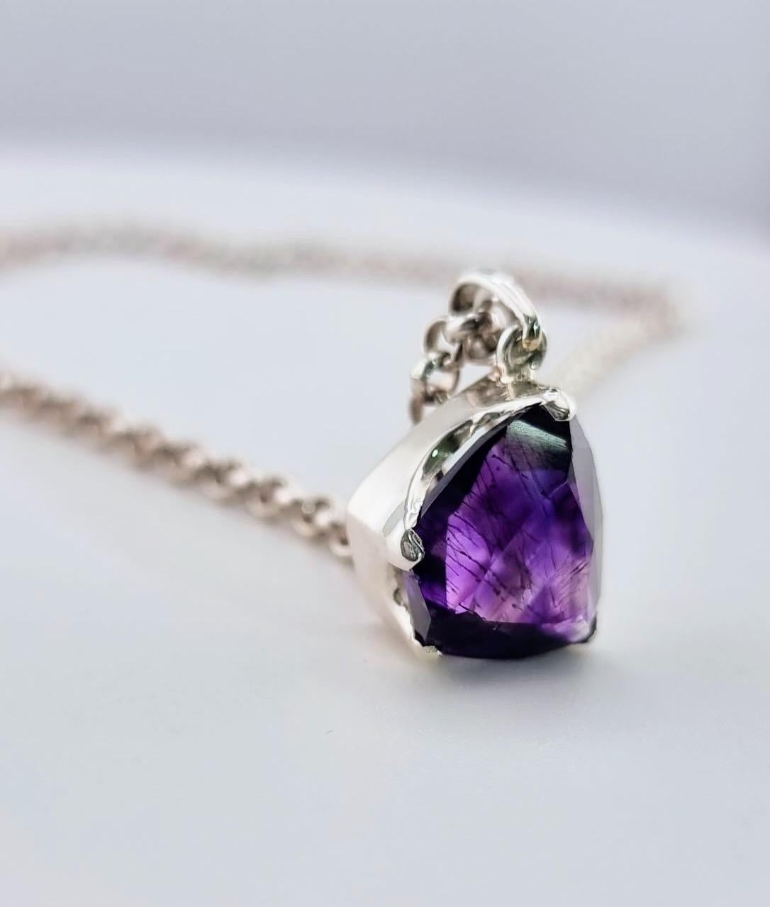 Custom Natural Amethyst Necklace Pendant 5