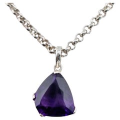 Custom Natural Amethyst Necklace Pendant