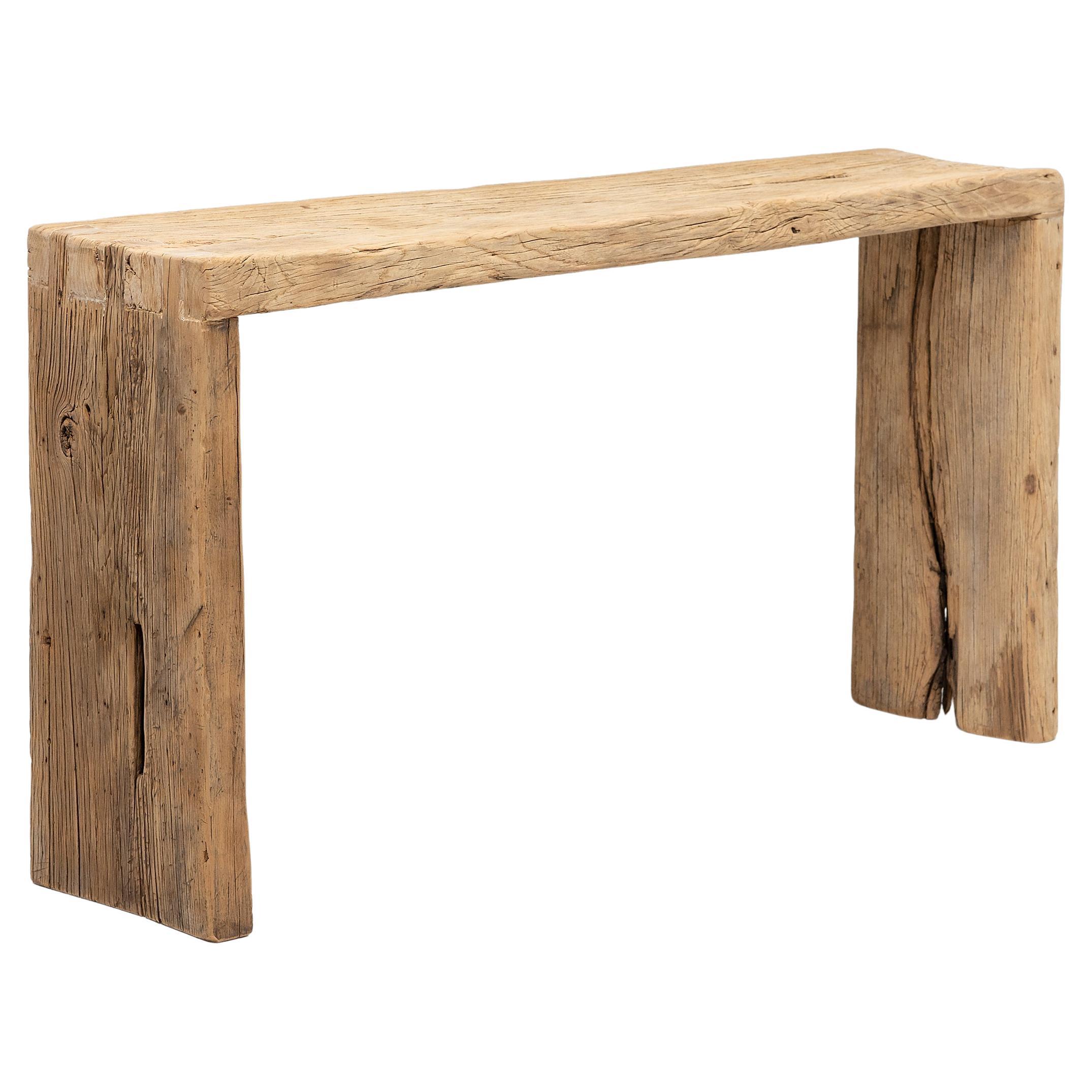 Custom Natural Reclaimed Waterfall Table For Sale