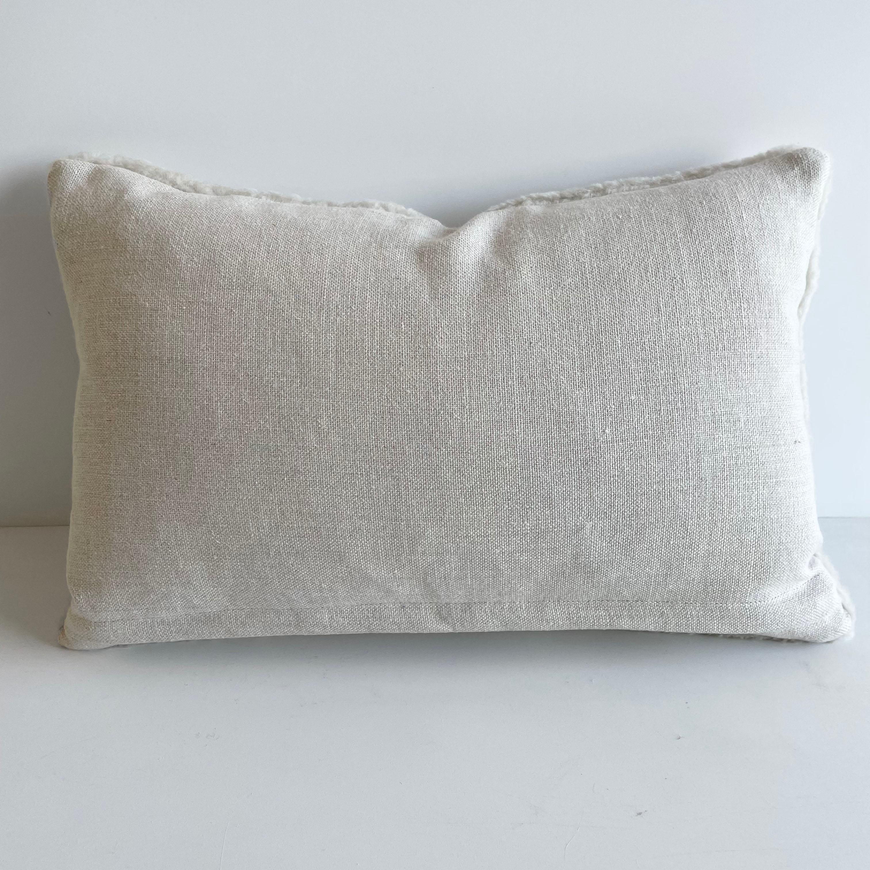 Mid-Century Modern Custom Natural Shearling Sheep Lumbar Pillow For Sale