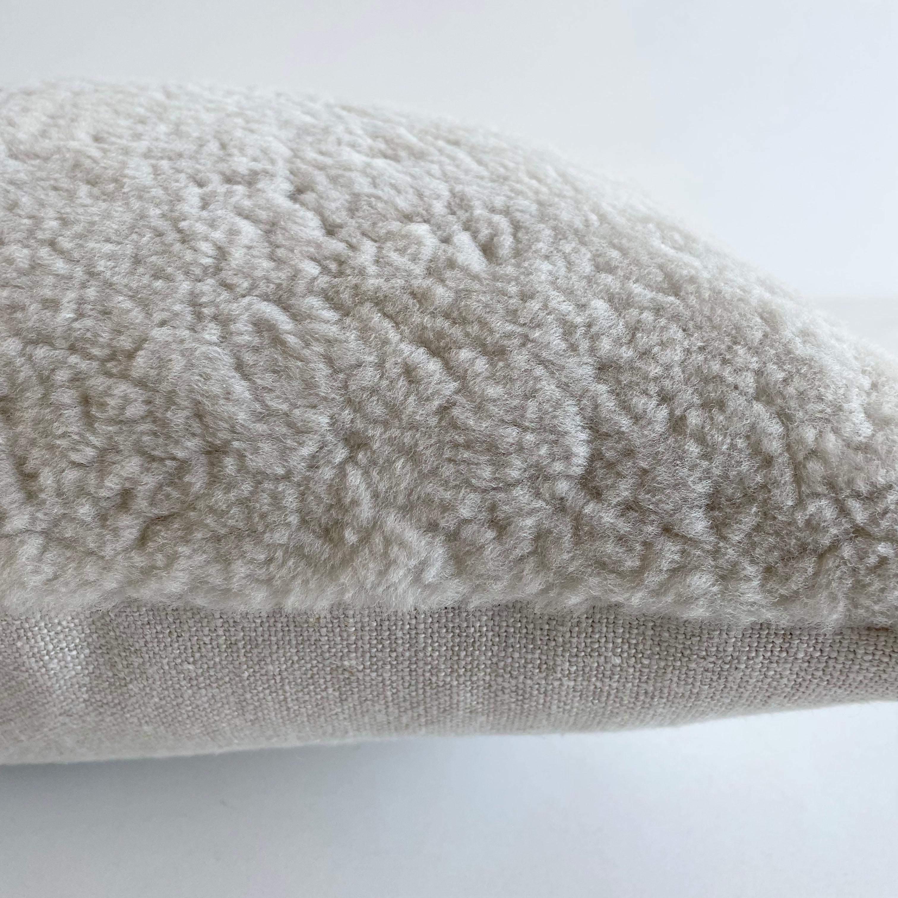 North American Custom Natural Shearling Sheep Lumbar Pillow For Sale