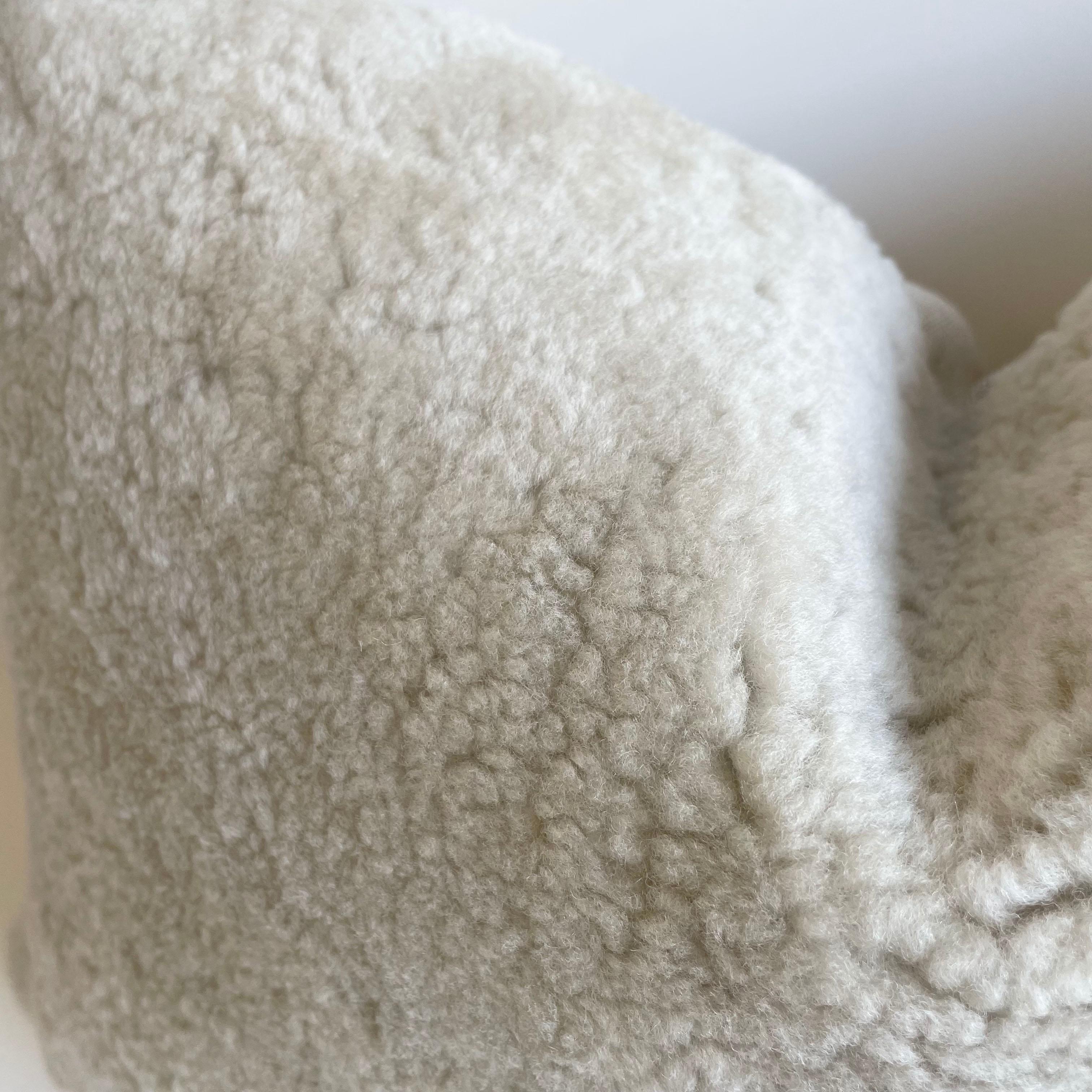 Mid-Century Modern Custom Natural Shearling Sheep Lumbar Pillows for ANA