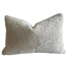 Custom Natural Shearling Sheep Lumbar Pillows for ANA