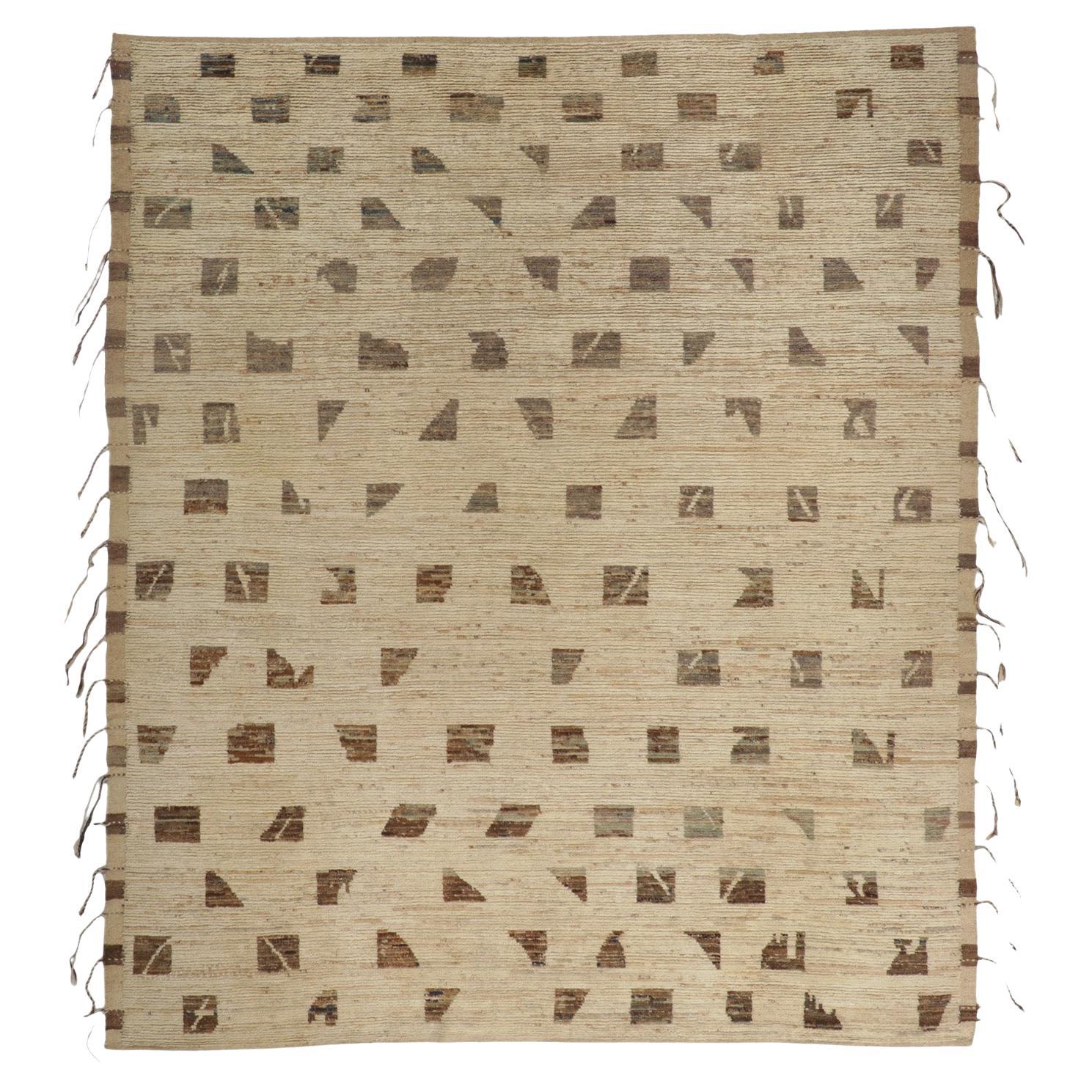 Custom Neutral Moroccan Rug, Organic Modern Meets Bauhaus Style at 1stDibs