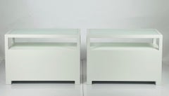 Custom Nightstands in White Oak & Milk-Glass by Cain Modern, USA 2023
