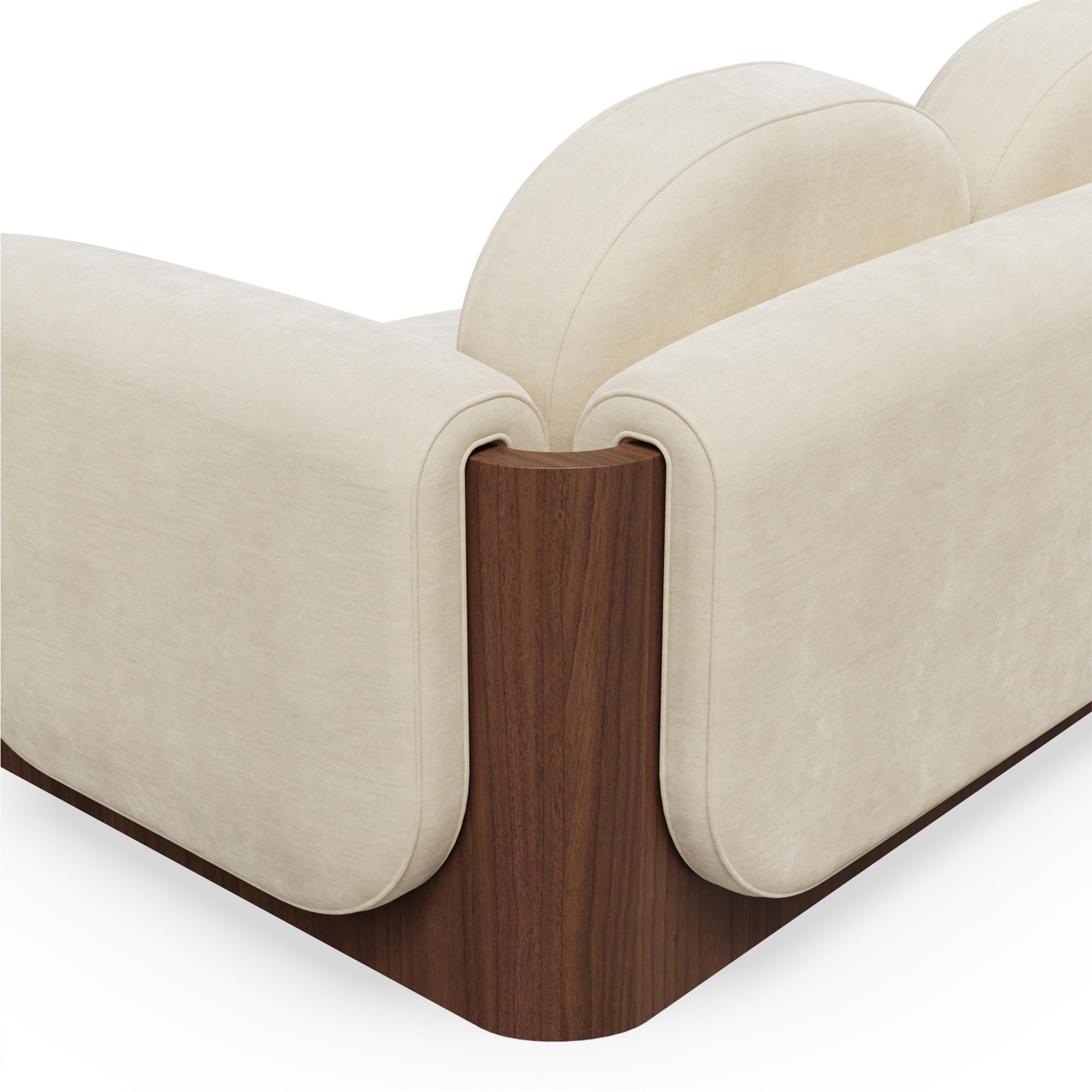 Modern Custom Noah Modular Sectional Sofa with Walnut Matte by Nolita Harbour For Sale