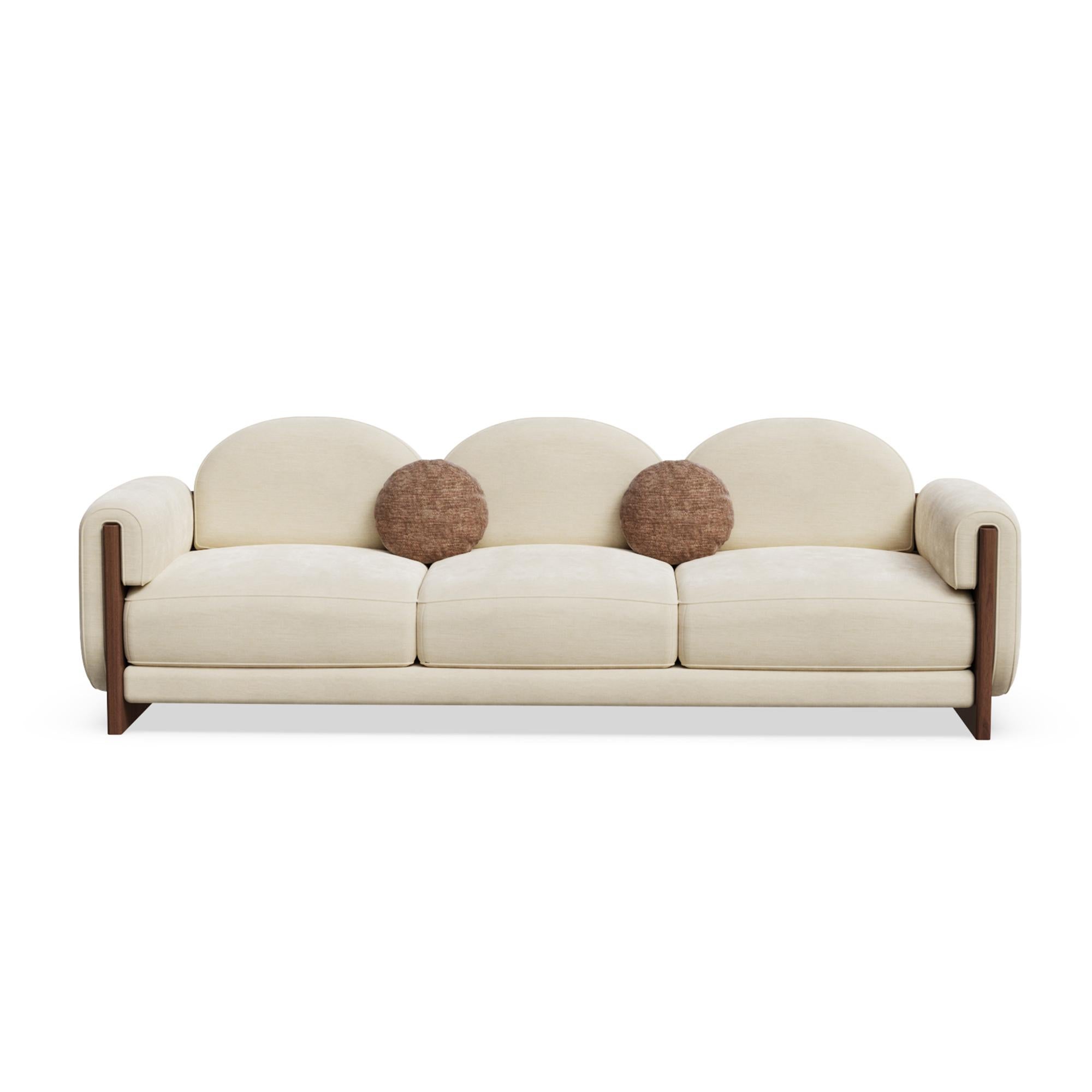Portuguese Custom Noah Modular Sectional Sofa with Walnut Matte by Nolita Harbour For Sale