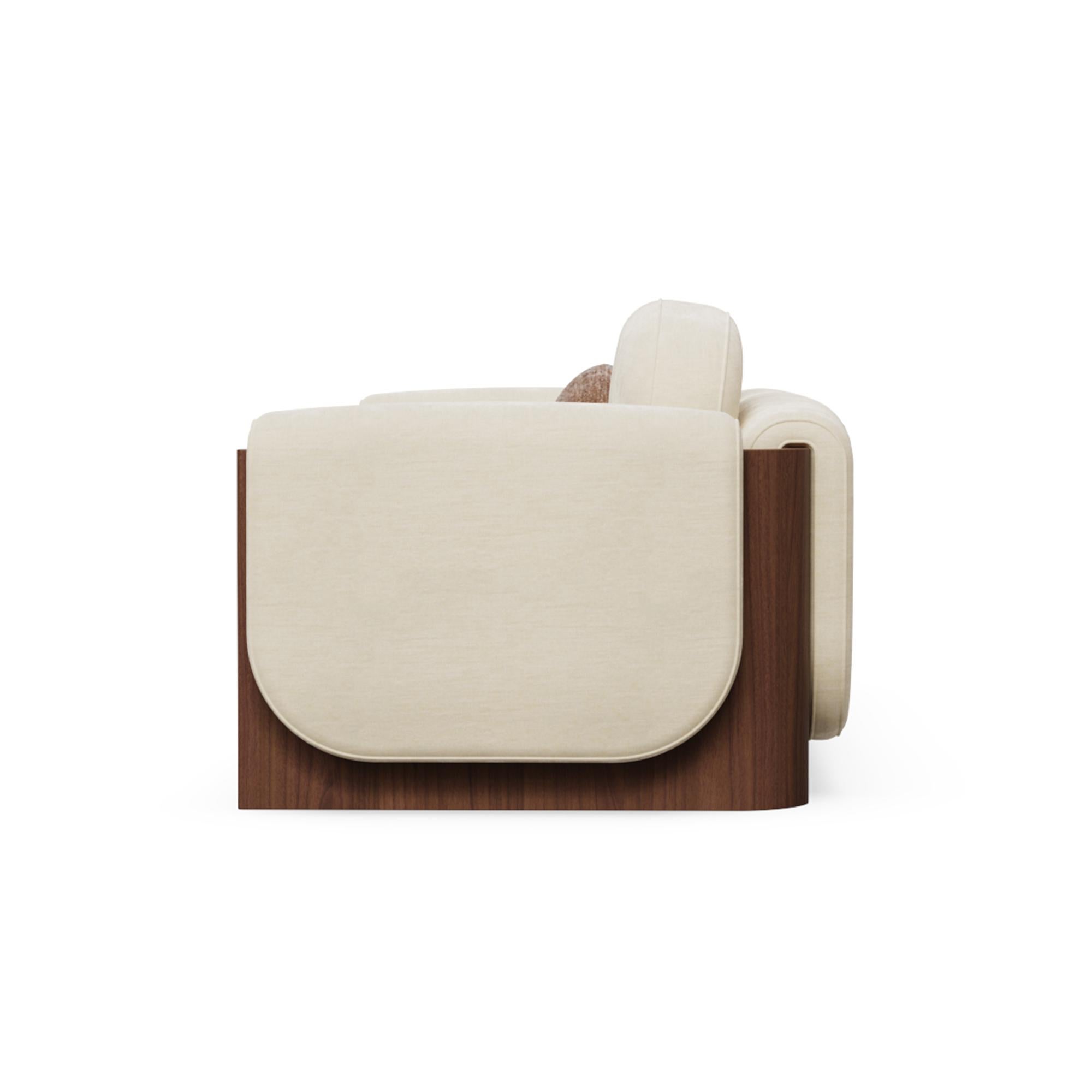 Hand-Crafted Custom Noah Modular Sectional Sofa with Walnut Matte by Nolita Harbour For Sale