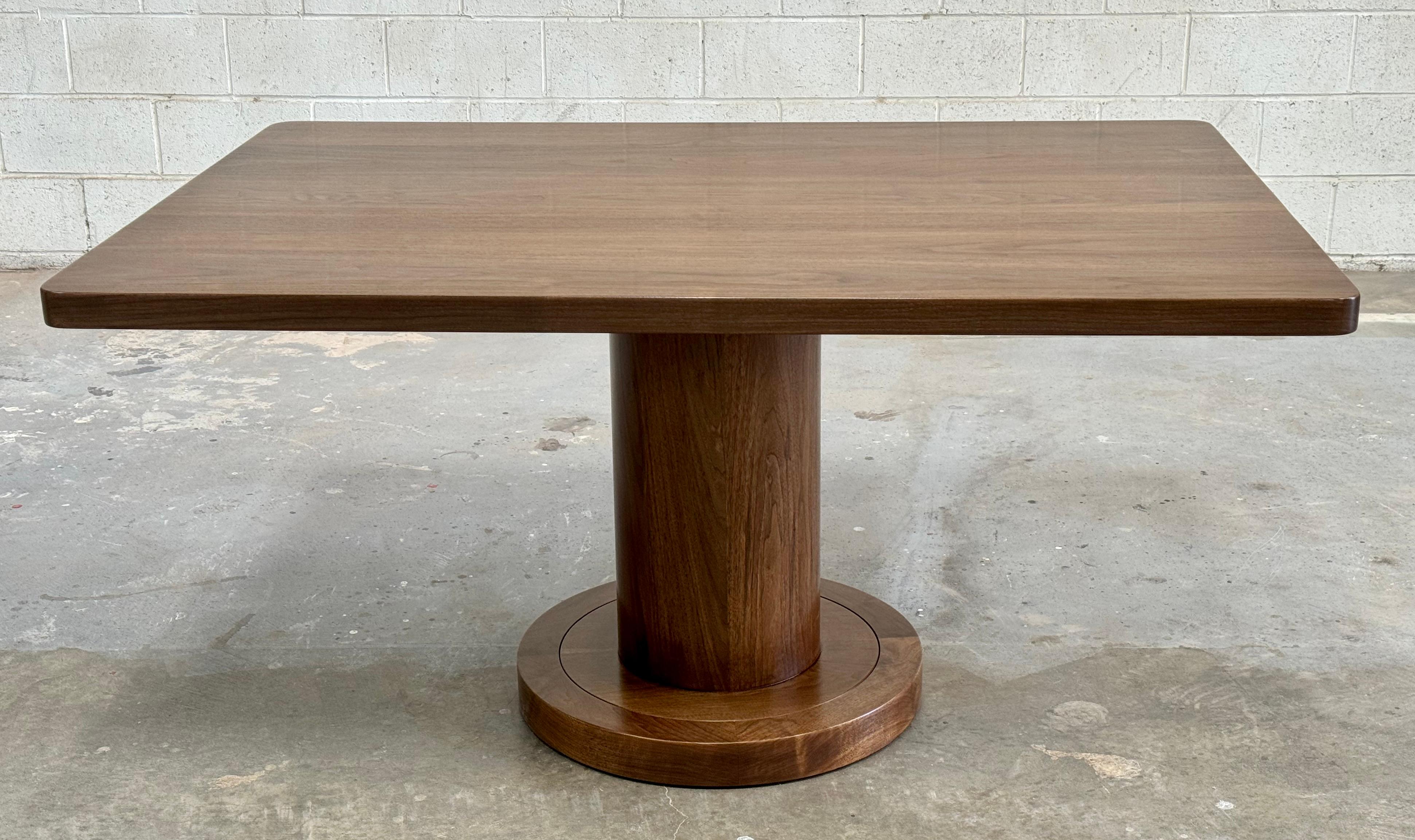 American Craftsman Custom Nora Pedestal Table made from Walnut For Sale