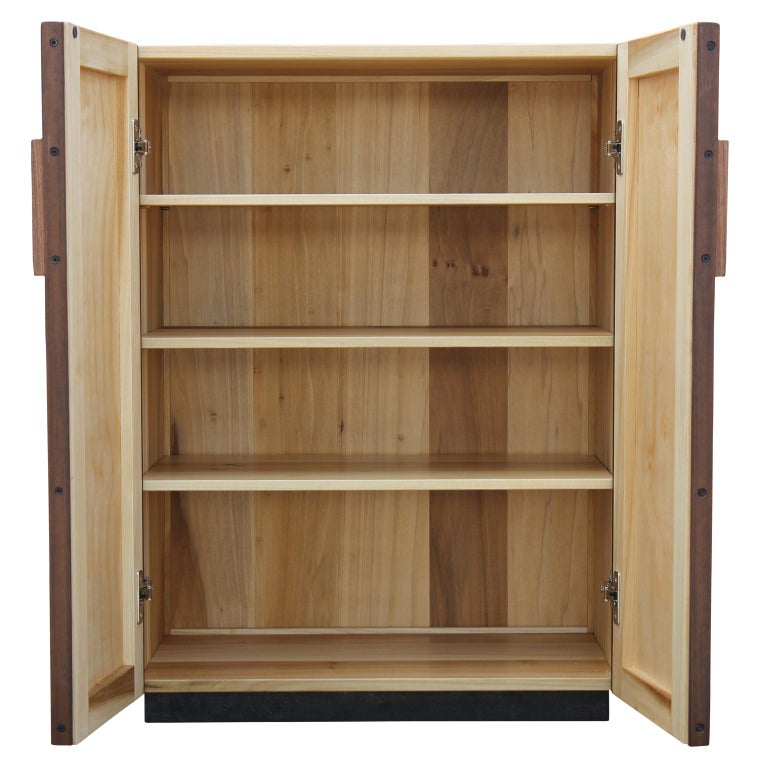 Contemporary Custom Norm Stoeker Danish Style Four Shelf Storage Cabinet For Sale
