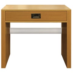 Table à écrire à un tiroir en Oak Oak et chrome poli sur mesure