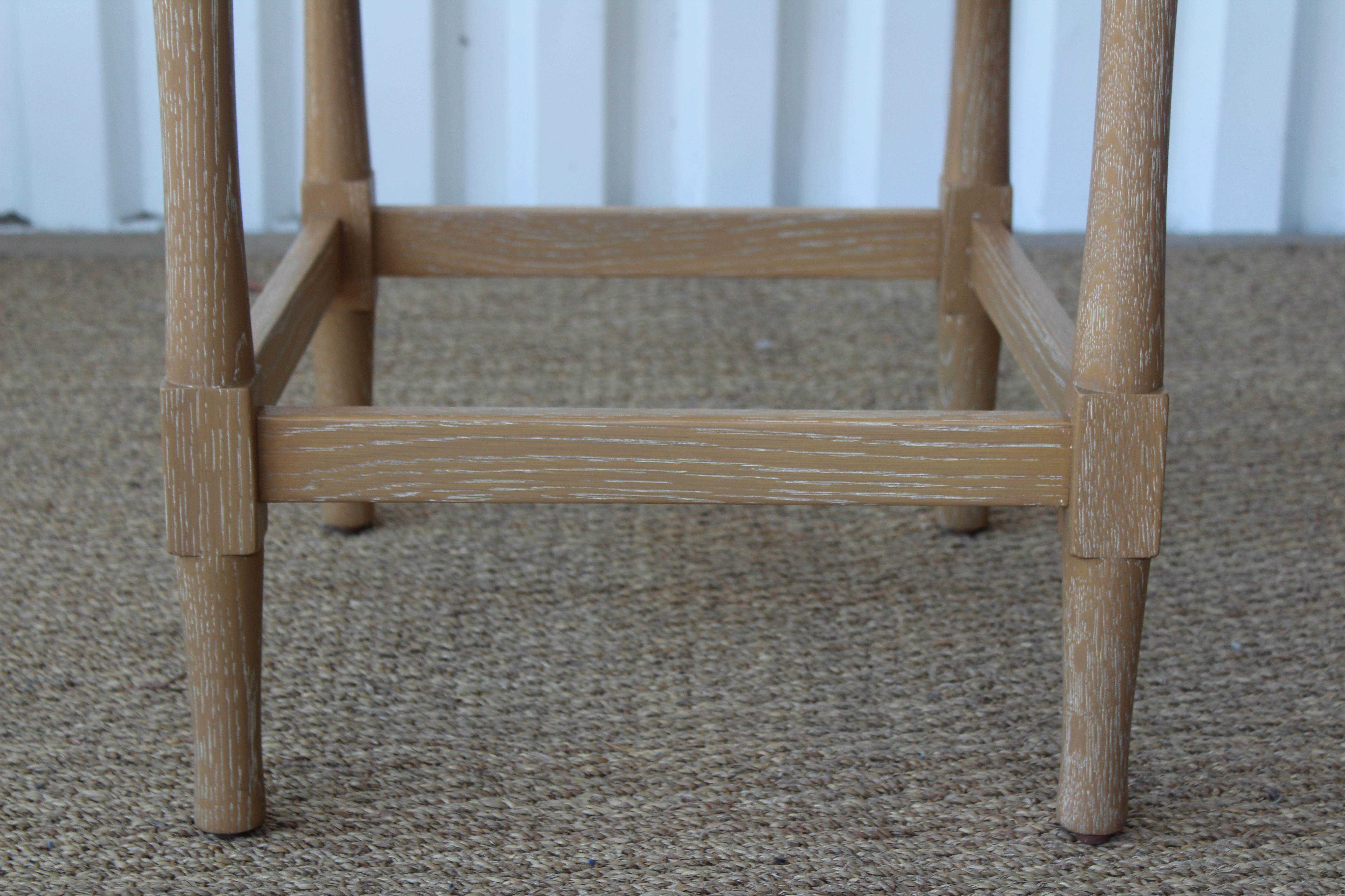 Custom Oak and Rush Counter Height Bar Stool, Four Available 2