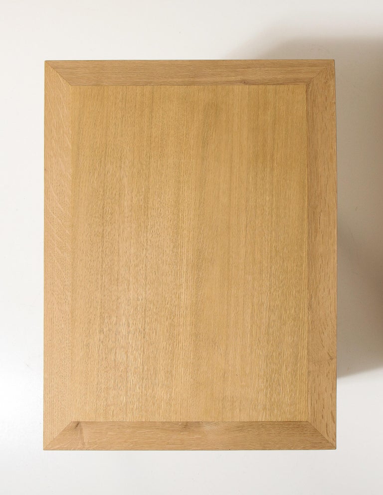 Custom Oak Bedside Table with Single Drawer by Robert Stilin For Sale 6