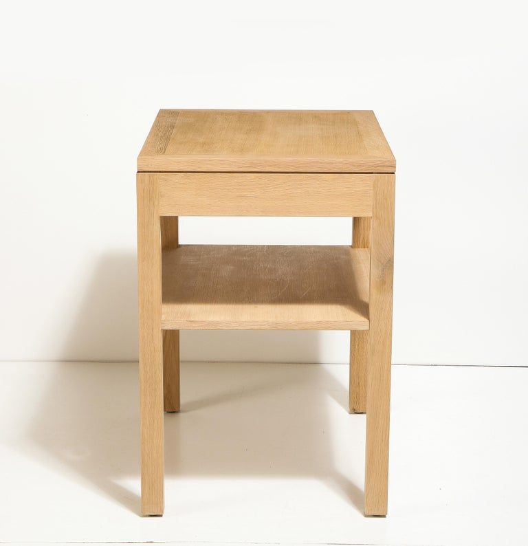 Custom Oak Bedside Table with Single Drawer by Robert Stilin For Sale 1