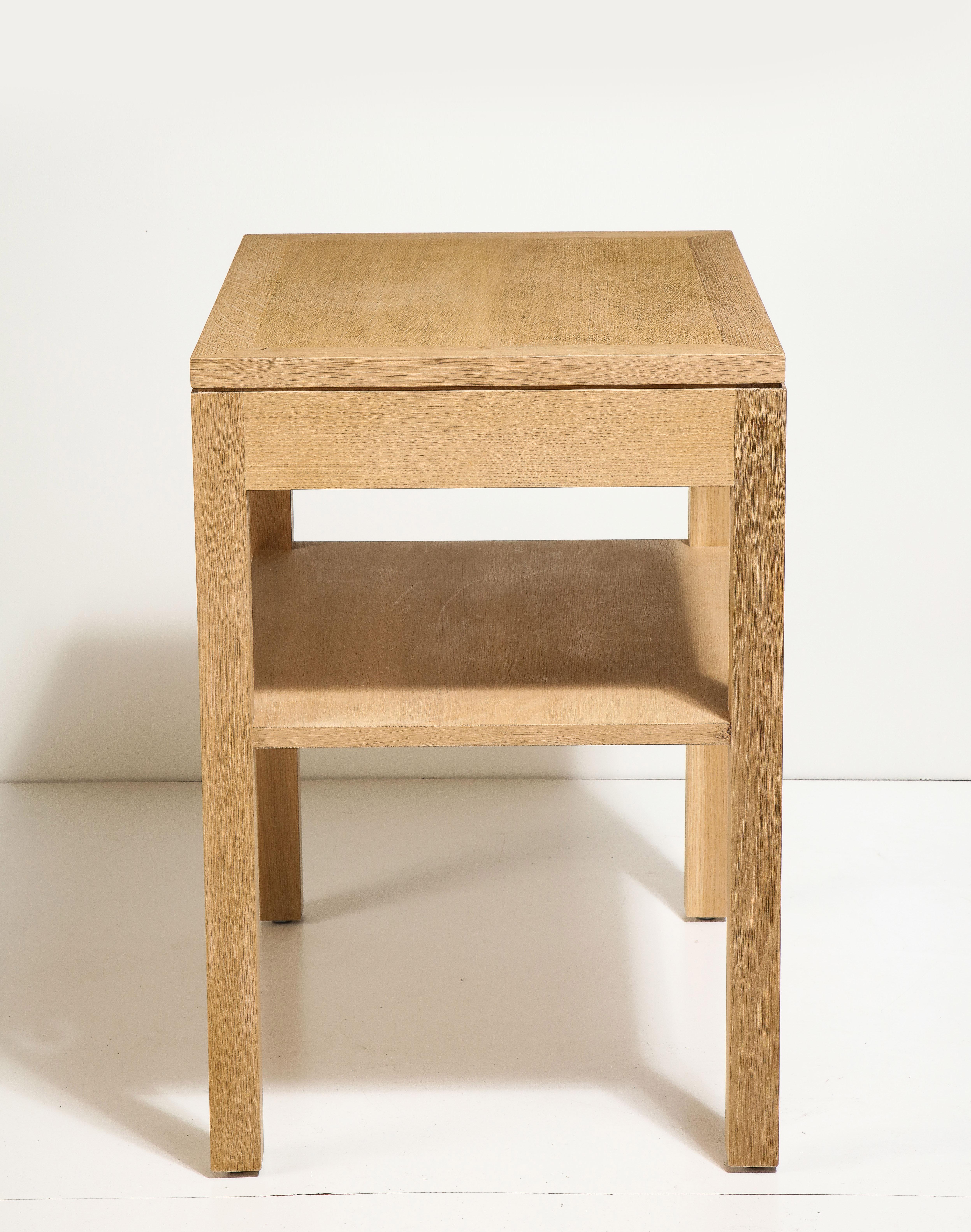 Custom Oak Bedside Table with Single Drawer by Robert Stilin For Sale 1