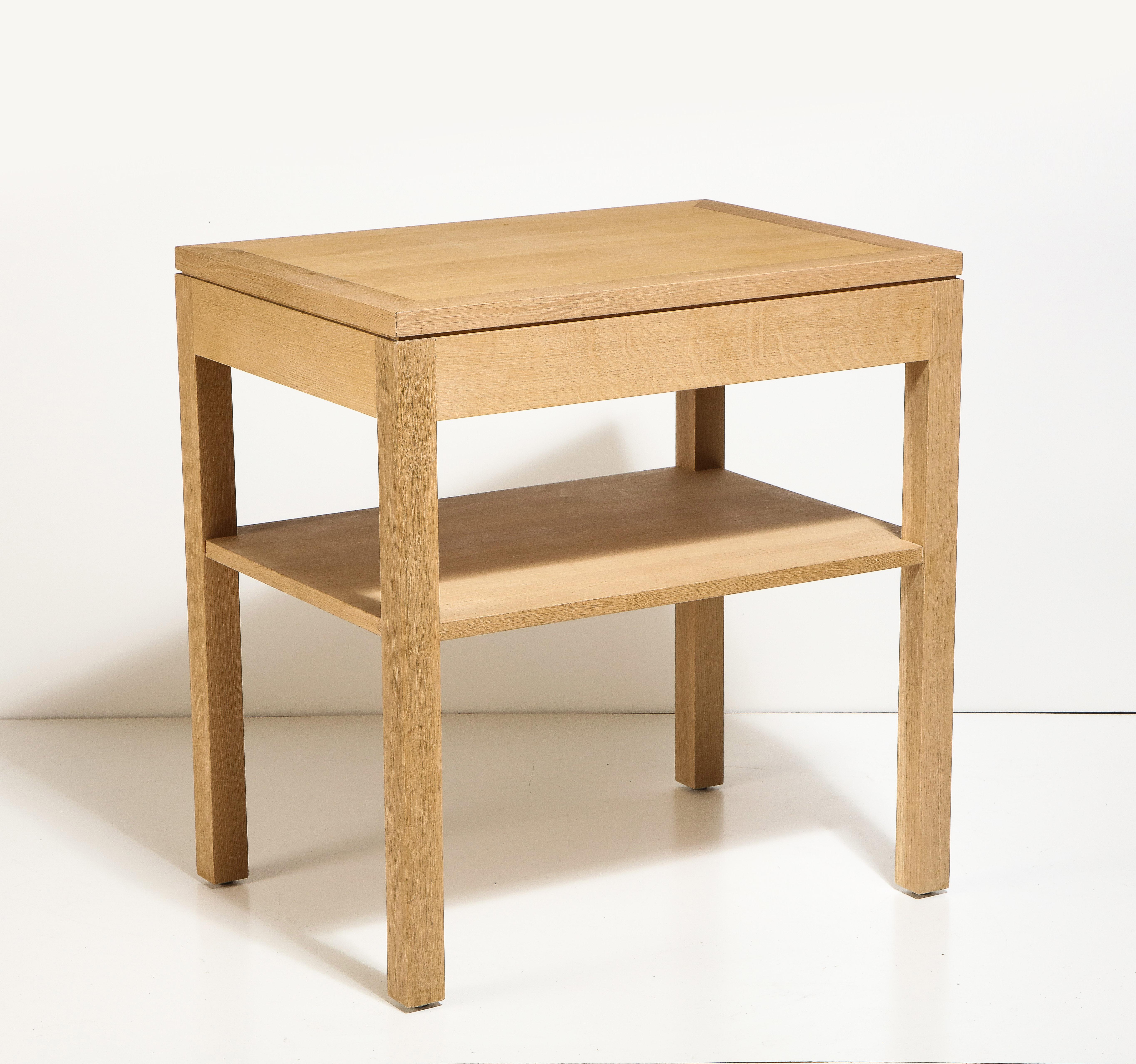 Custom Oak Bedside Table with Single Drawer by Robert Stilin For Sale 2