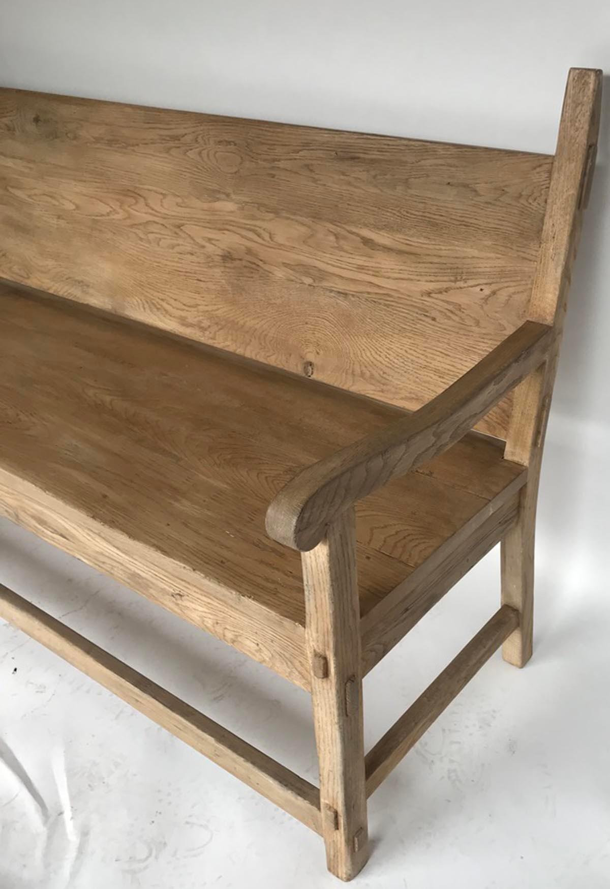 Custom Oak Bench by Dos Gallos Studio For Sale 1