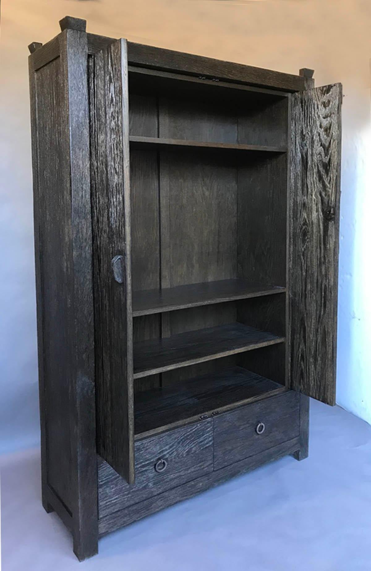 tall cabinet with pocket doors
