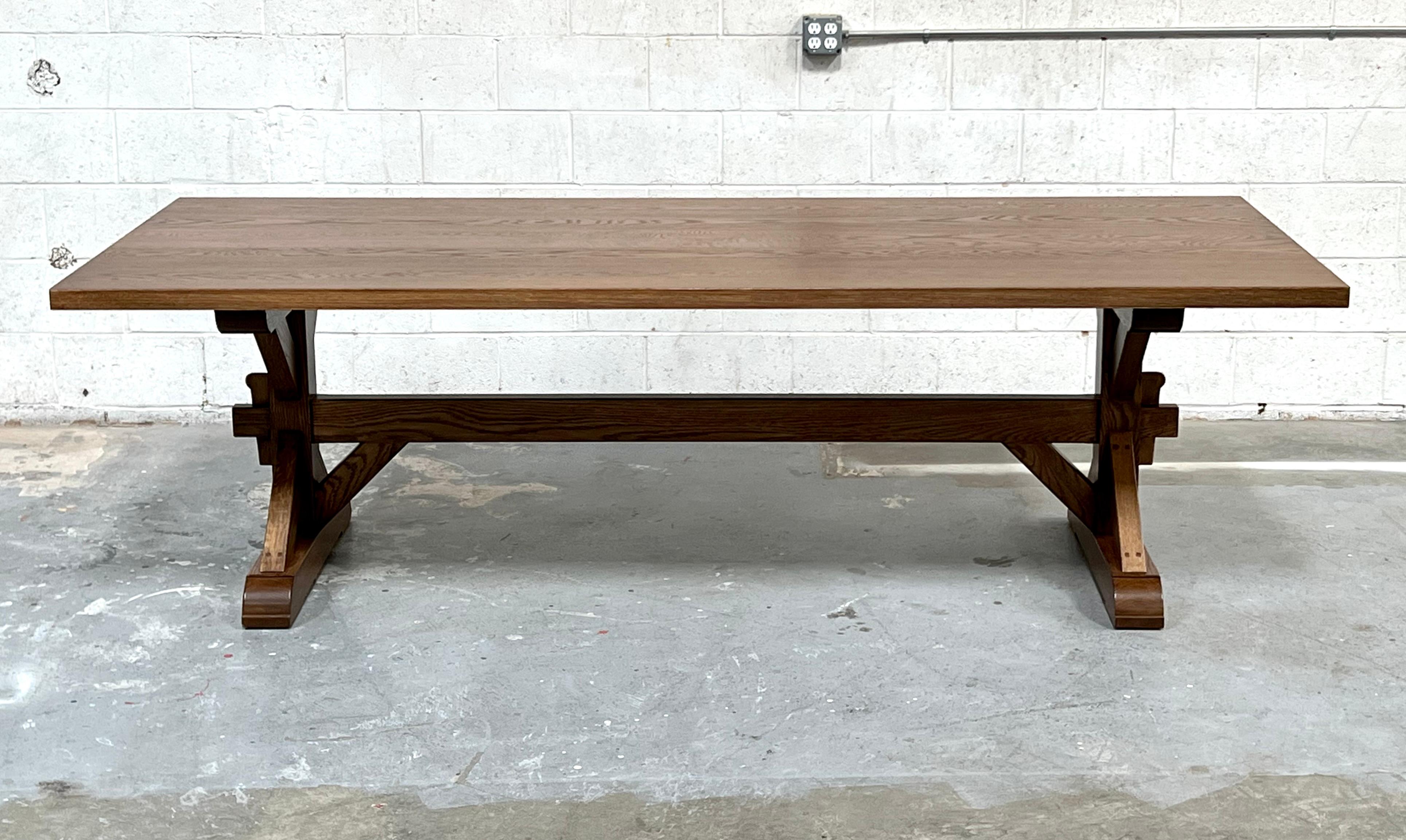 This farm table made from flat sawn white oak and it is seen here in 120