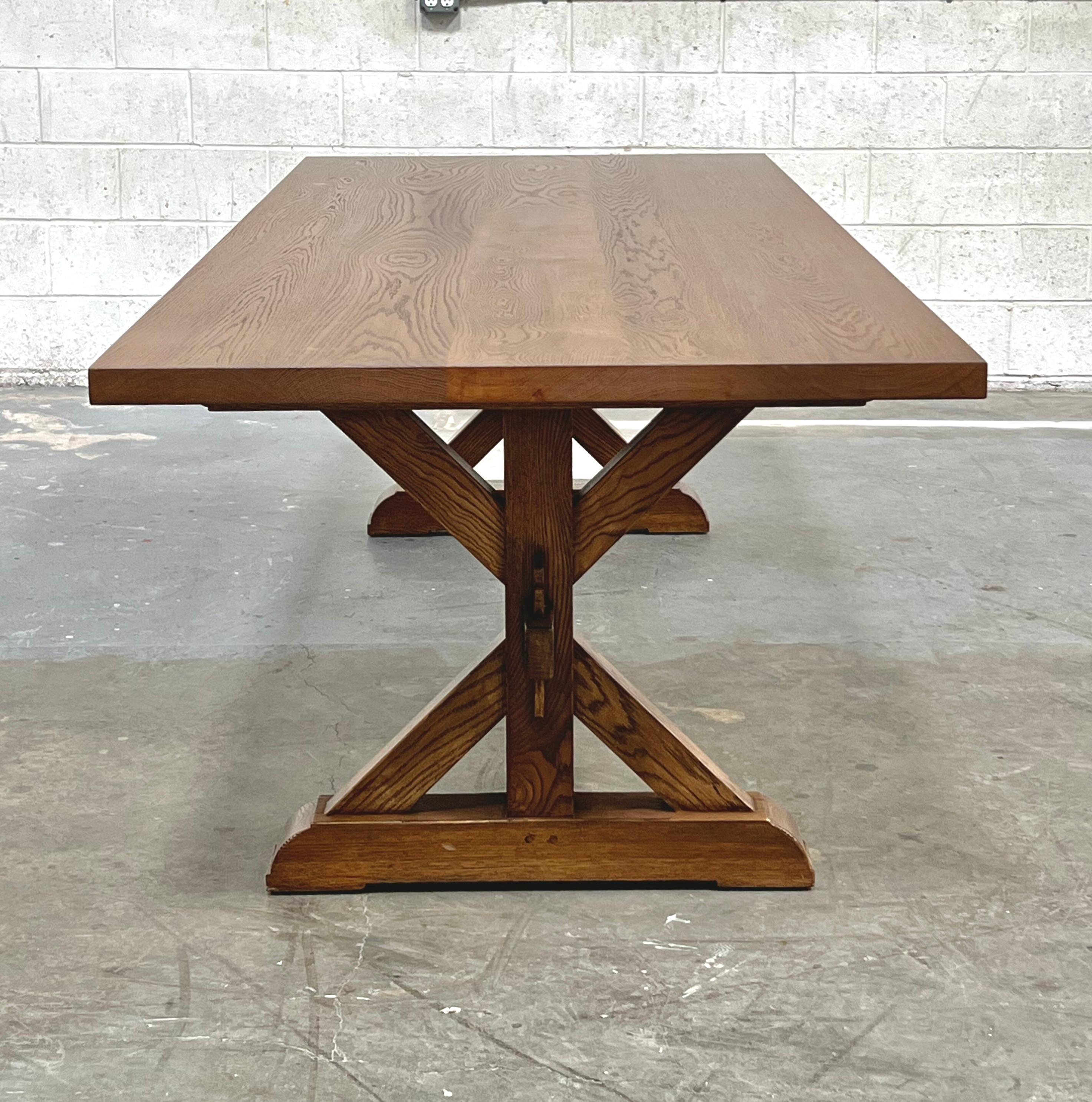 Arts and Crafts Sofia Farm Table made from White Oak  For Sale
