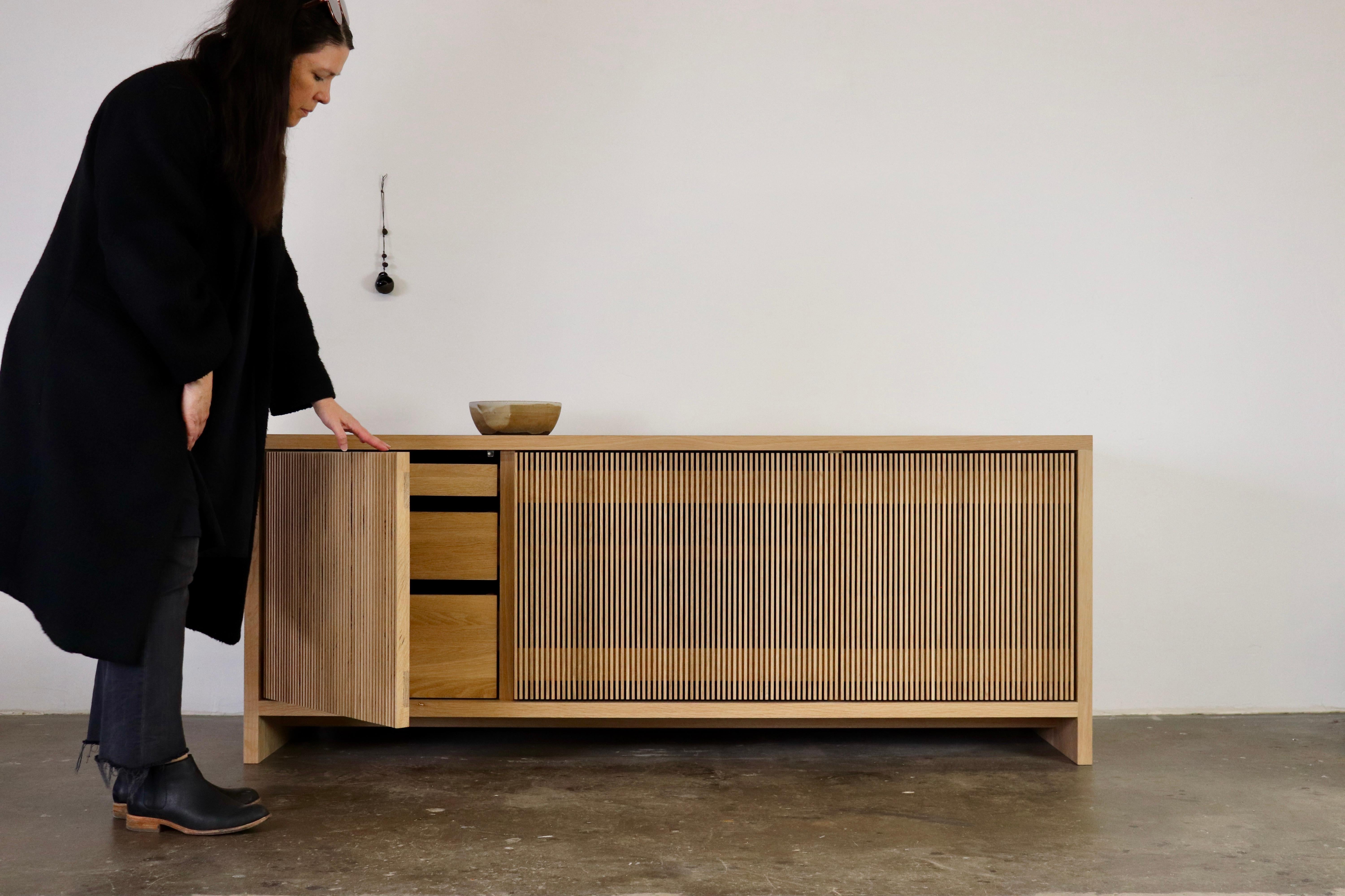Joinery Custom Oak Slatted Credenza W 120