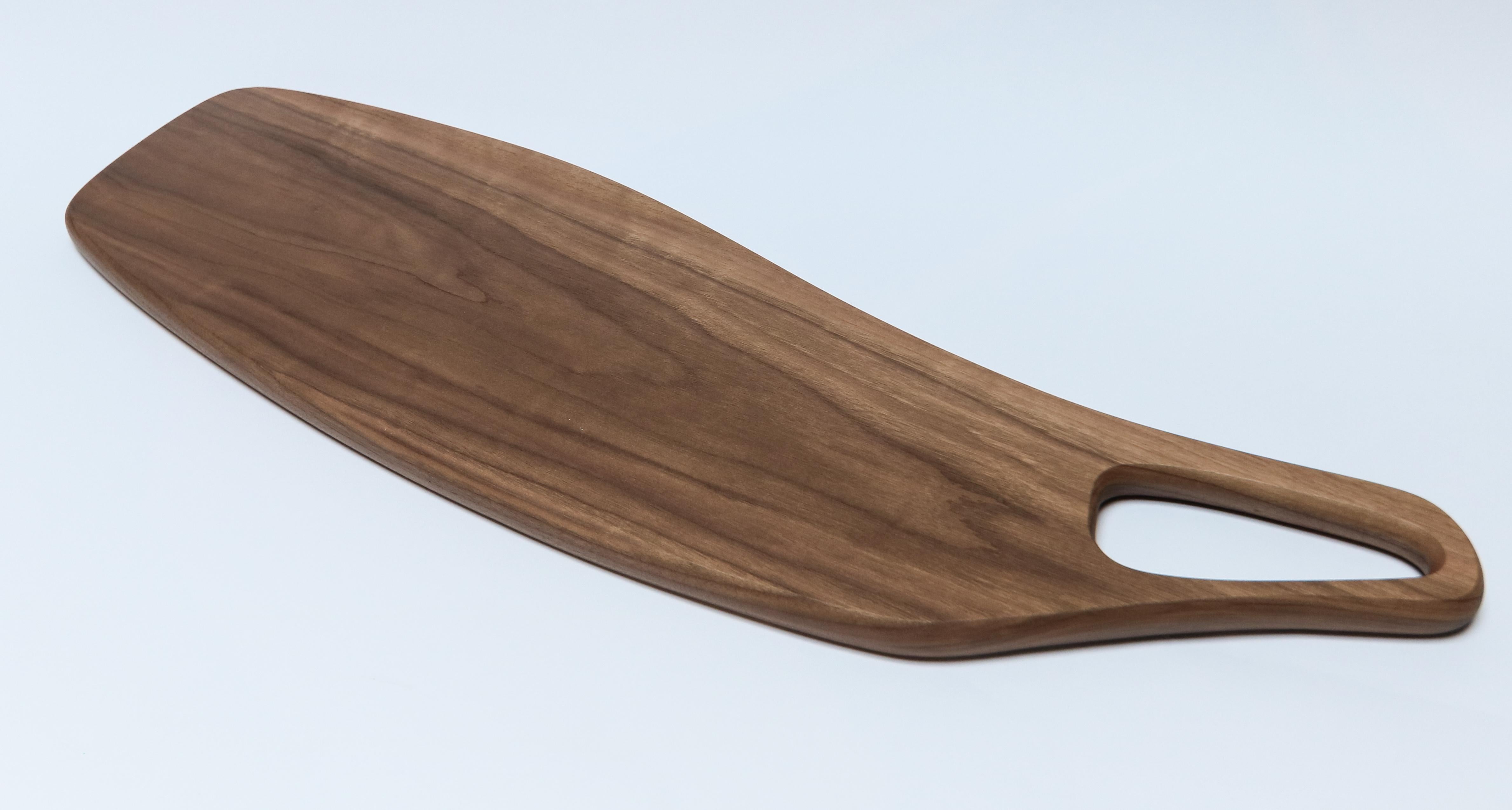 Custom oblong serving board in oak & walnut by Adesso Imports. Can be done in different sizes and woods.