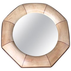 Custom Octagonal Mirror with Maple and Rosewood Inlay