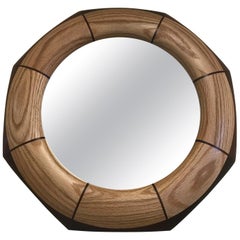 Custom Octagonal Walnut and Oak Inlay Mirror