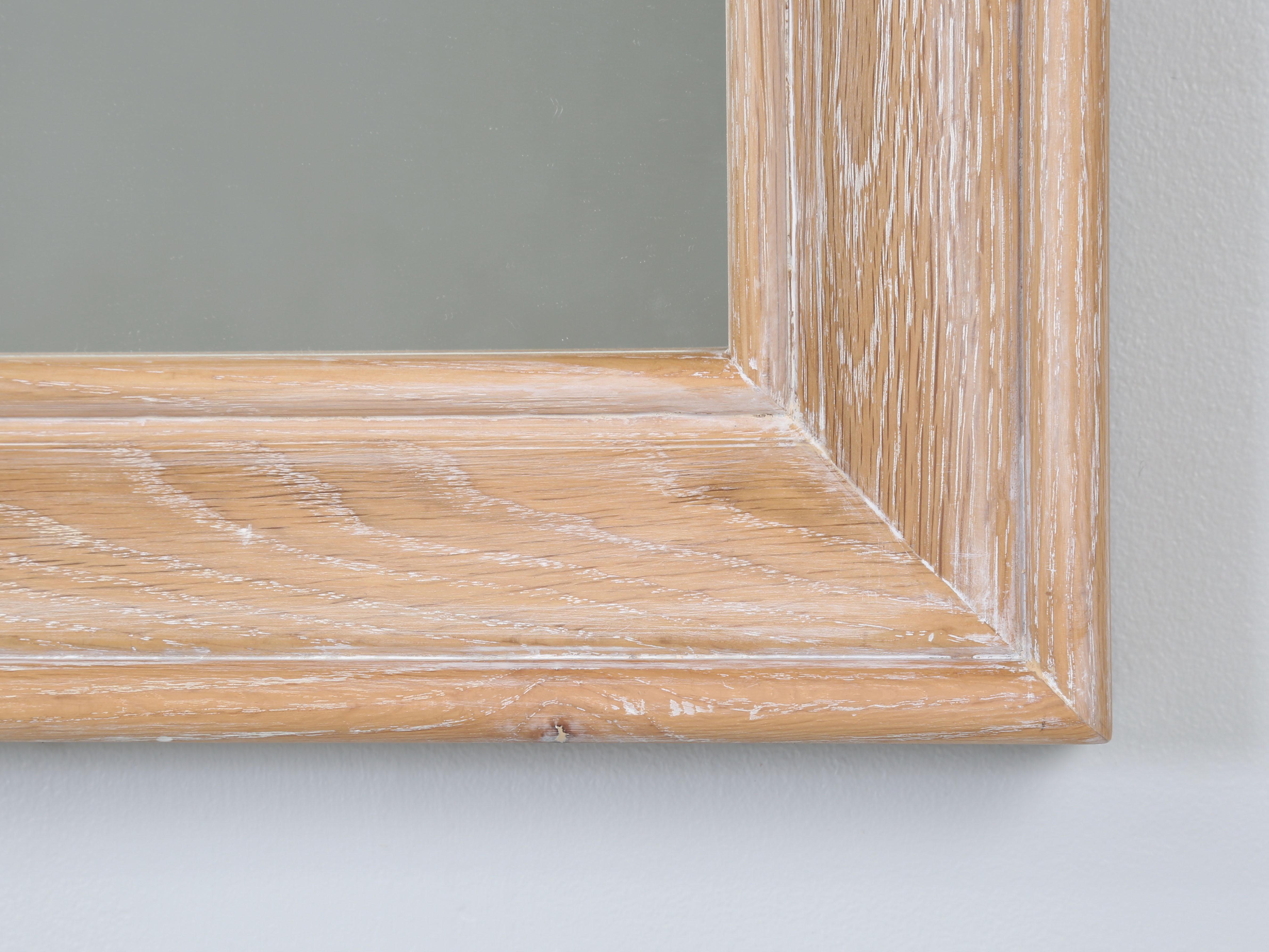 Custom Old Plank Cerused Oak Mirror Made in House and Available in any Dimension In New Condition For Sale In Chicago, IL