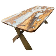 Olive Wood Dining Table - Live Edge Wood Table