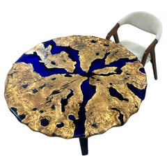 Custom Olive Epoxy Resin Round Dining Table