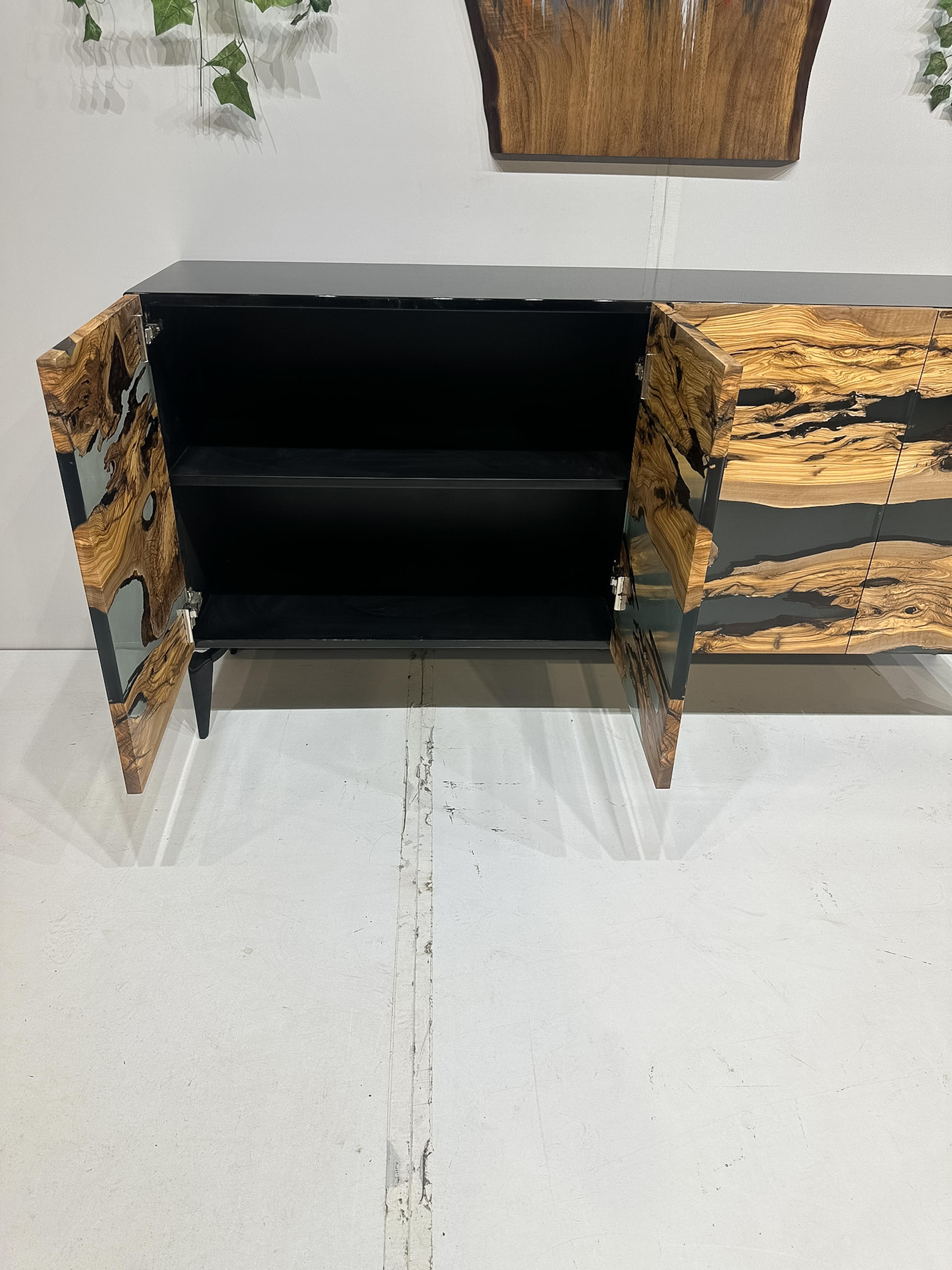 Aparador de madera de olivo - Aparador de resina con madera natural Resina en venta