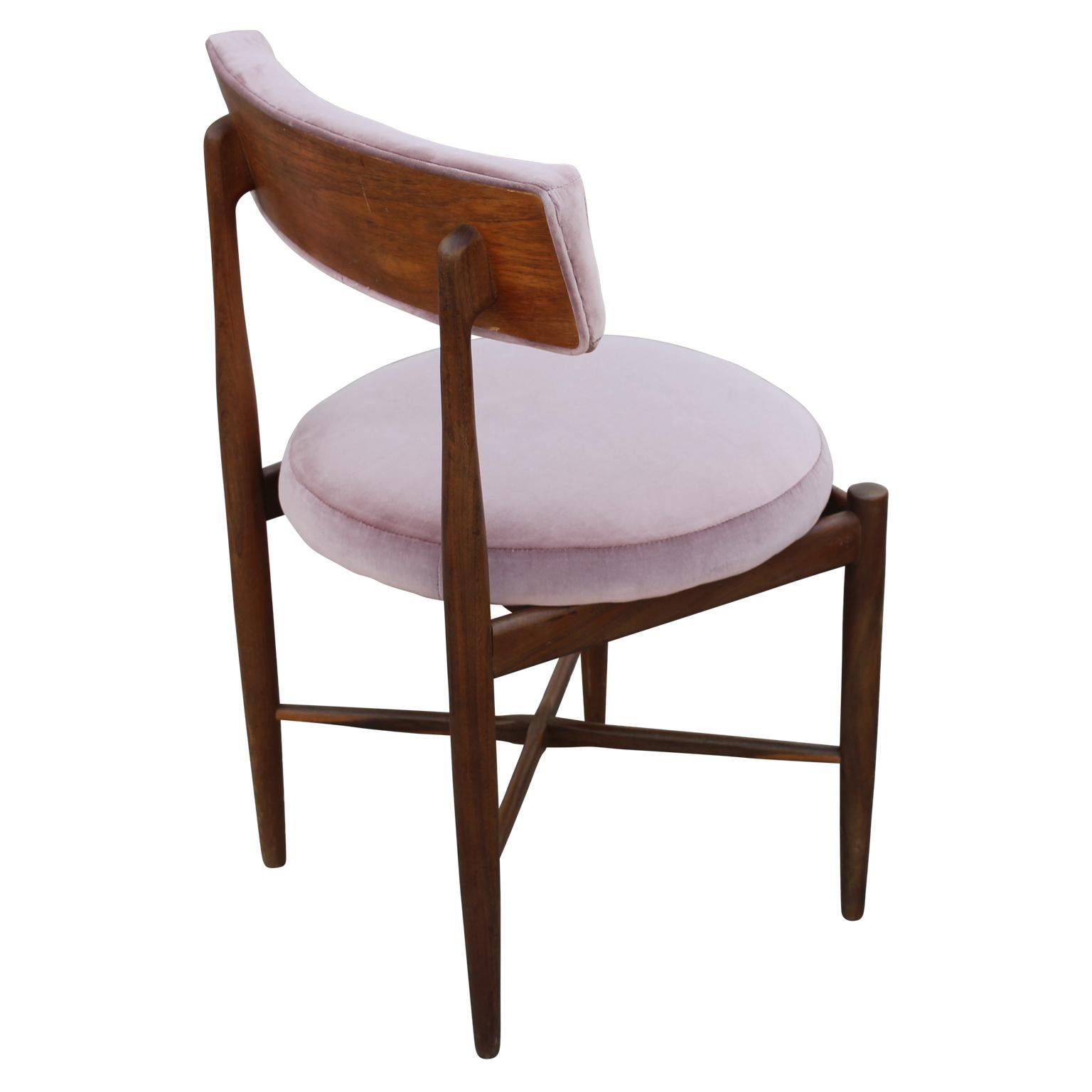 Mid-Century Modern Custom Ombre Modern Teak Dining Chair Set by Victor Wilkins