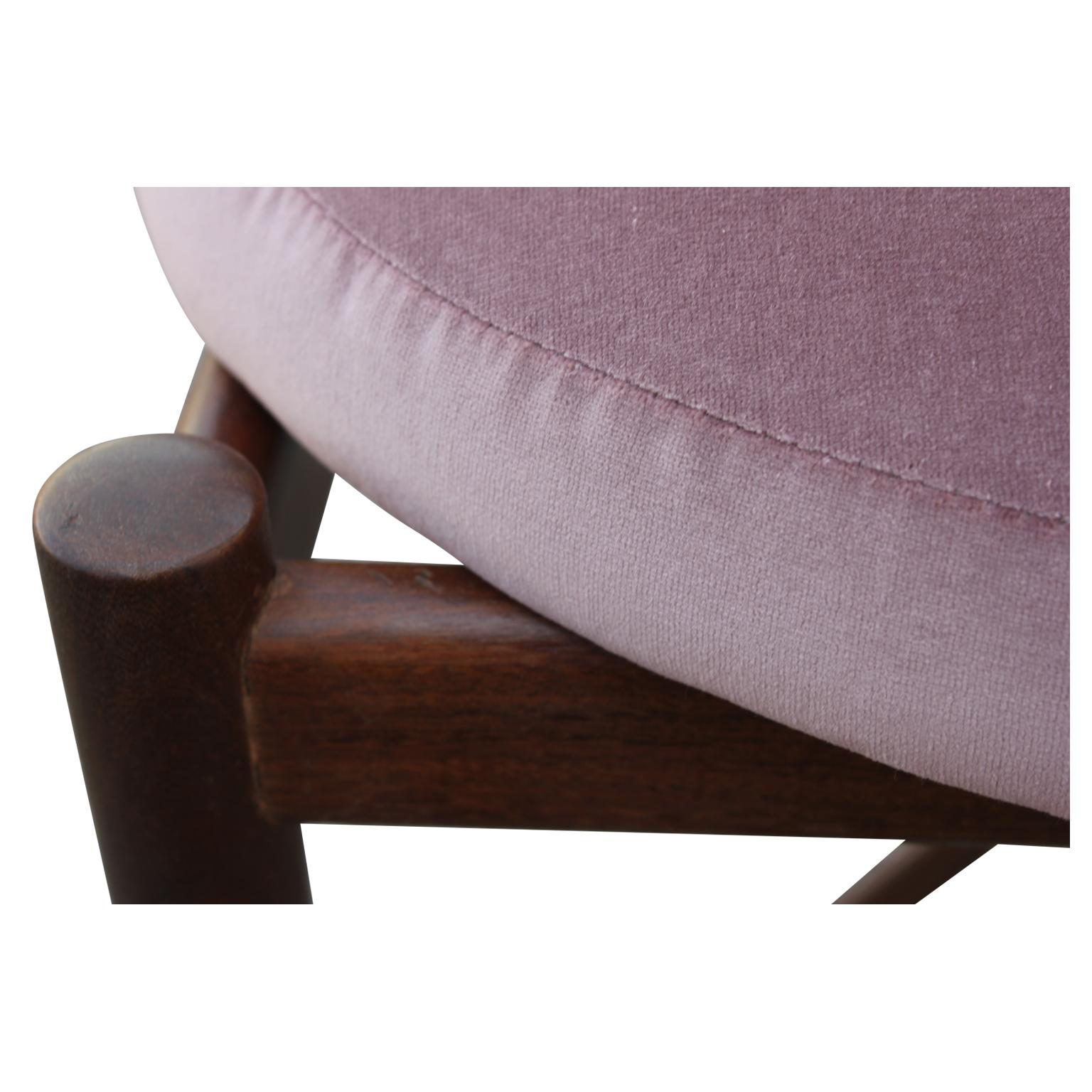British Custom Ombre Modern Teak Dining Chair Set by Victor Wilkins