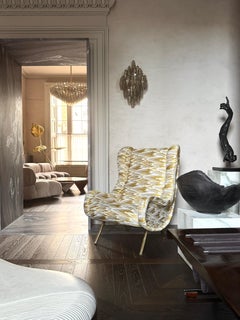 Custom One Off Senior Chair by Marco Zanuso for Arflex, with Dedar Milano Fabric