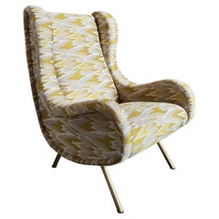 Custom One Off Senior Chair by Marco Zanuso for Arflex, with Dedar Milano Fabric