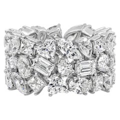 Bague d'éternité sur commande avec diamants taille fantaisie de 12,87 carats