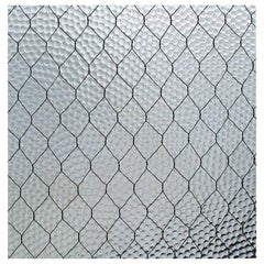 Custom Order 1920s 'Pebbled' Vintage Chicken Wire Glass 2 Pieces