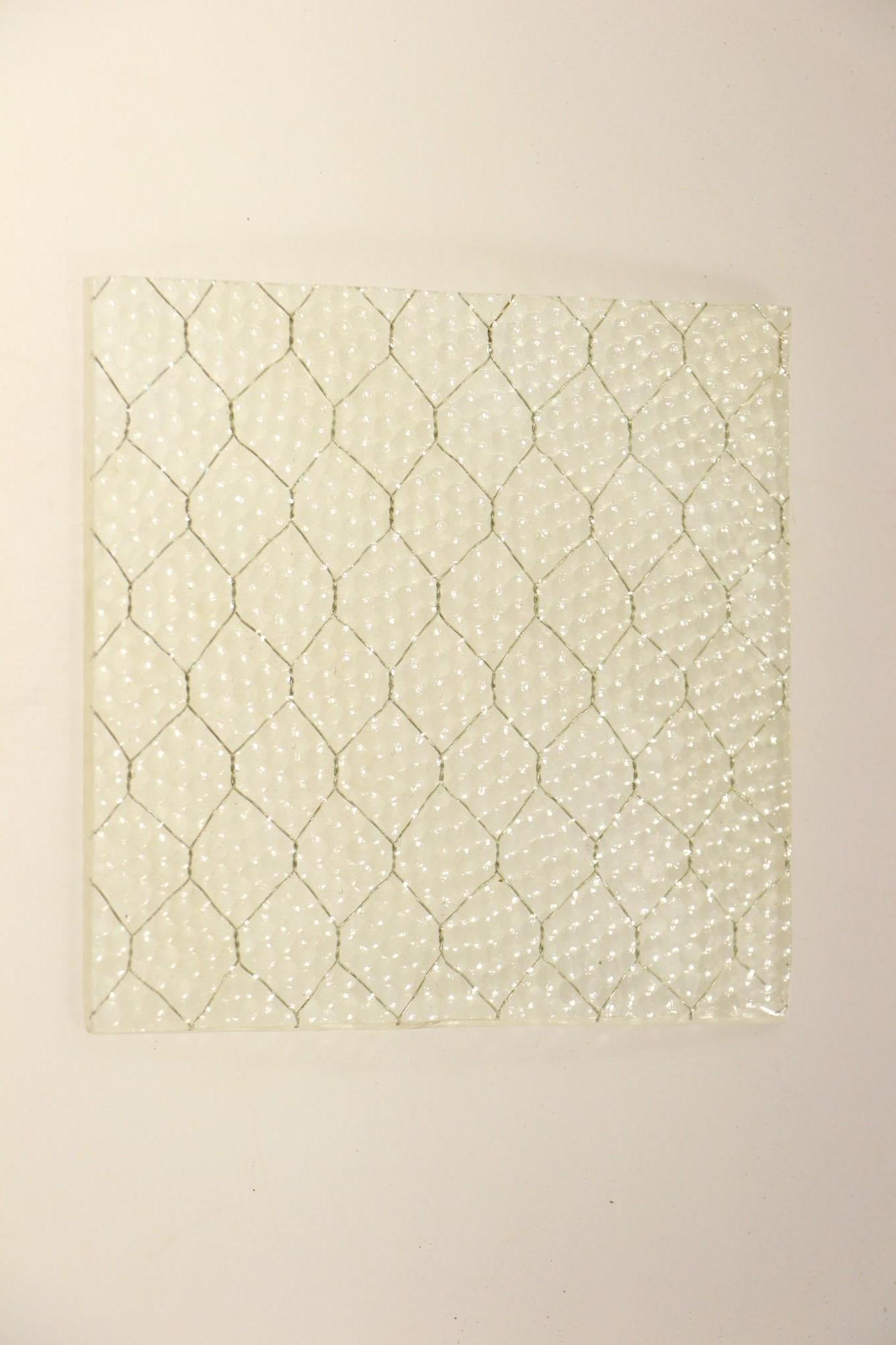 American Custom Order 1920s 'Pebbled' Vintage Chicken Wire Glass