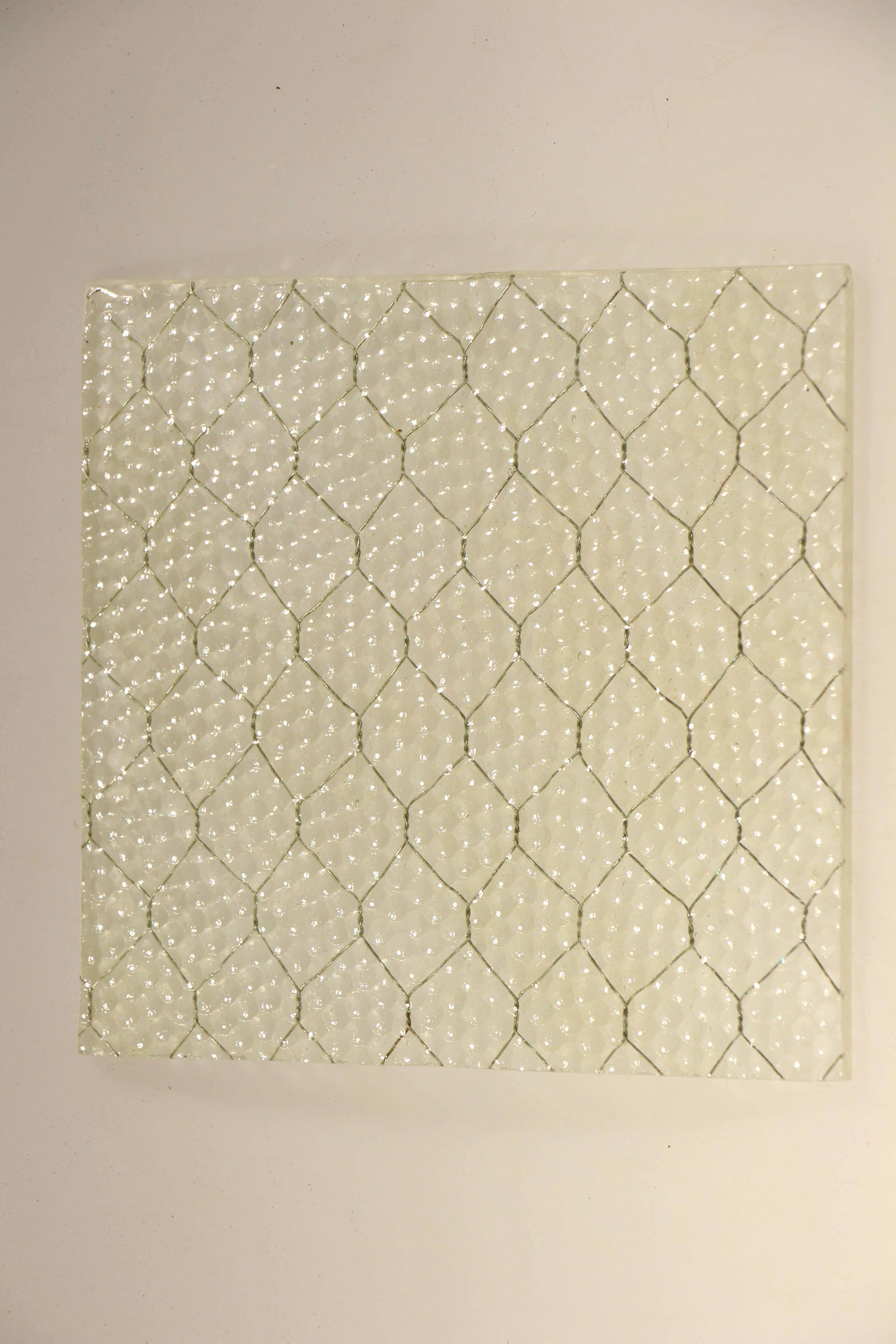 American Custom Order 1920s 'Pebbled' Vintage Chicken Wire Glass