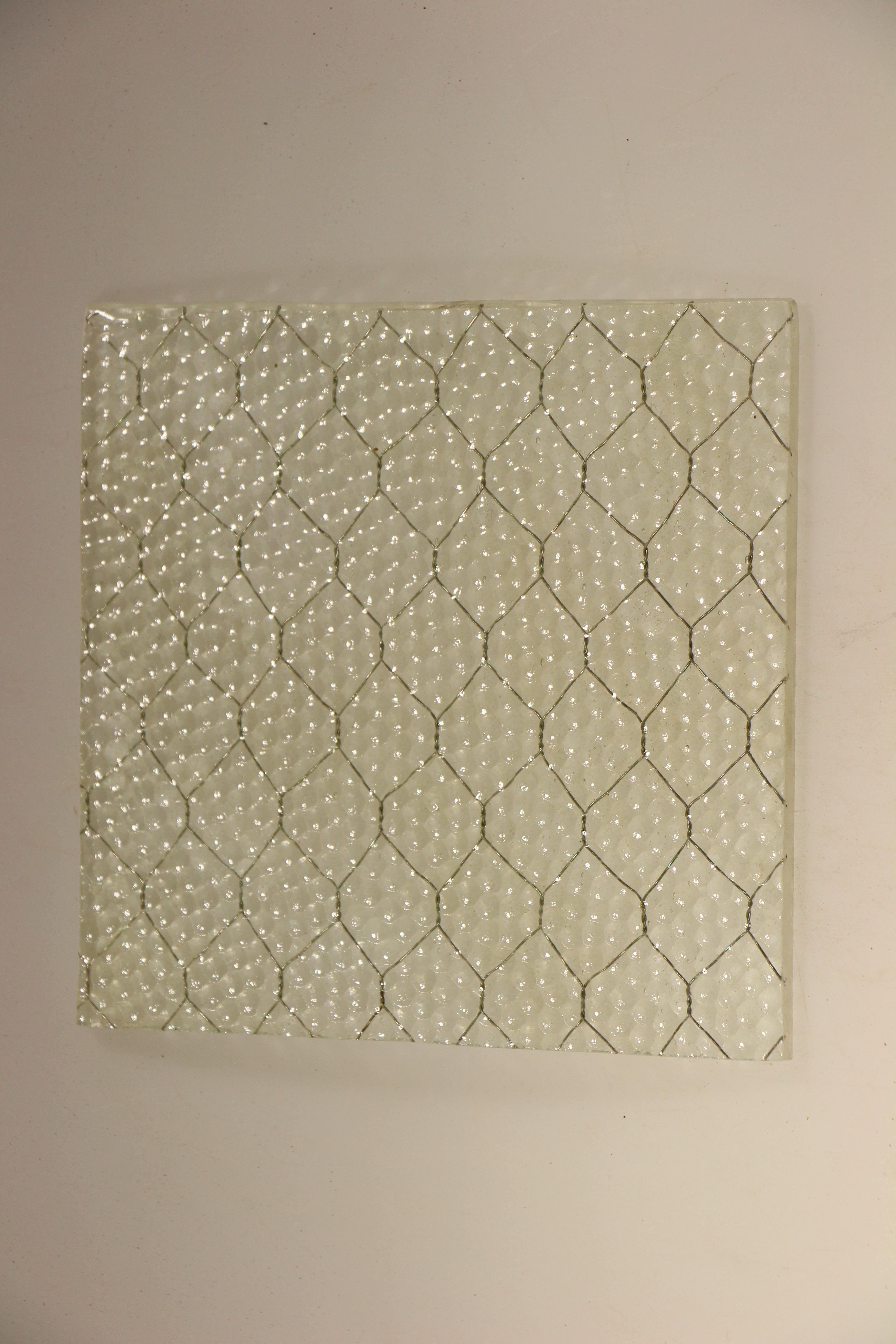 Custom Order 1920s 'Pebbled' Vintage Chicken Wire Glass In Good Condition In New York, NY