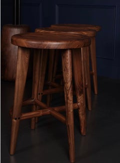 Commande sur mesure (8) tabourets de comptoir en noyer noir massif