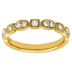 Custom Order: Antique Style 0.31 Carat Diamond Wedding Band in Yellow Gold
