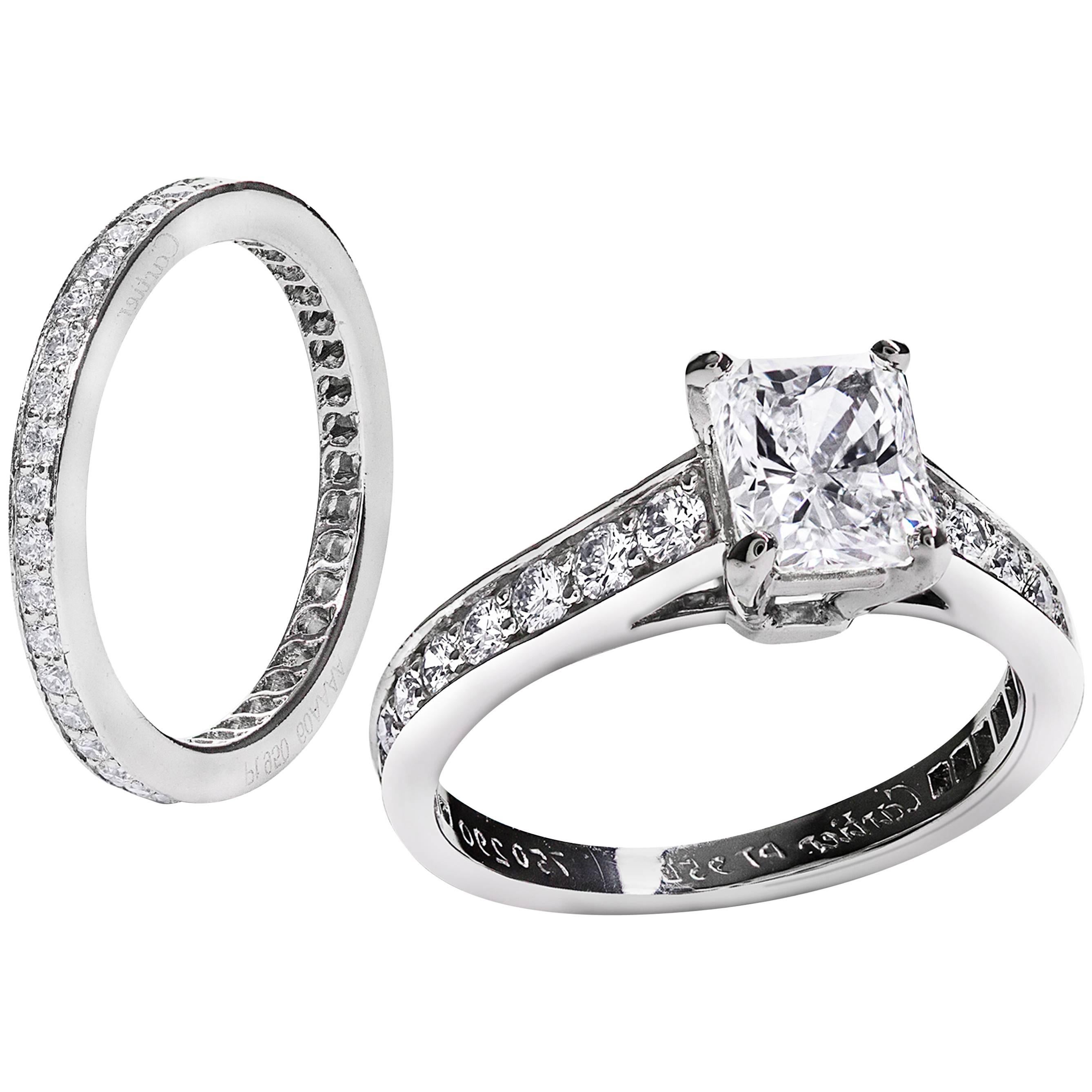 Custom Order: 1 Carat Radiant Diamond Engagement Ring and Wedding Band Set